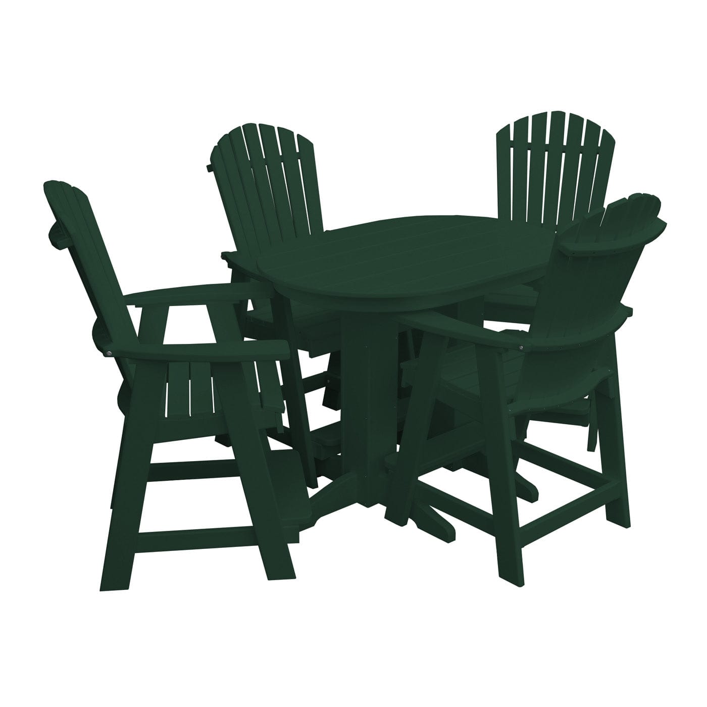 Keystone Amish Co. Sunburst 5-Piece Poly Counter Height Oval Dining Set