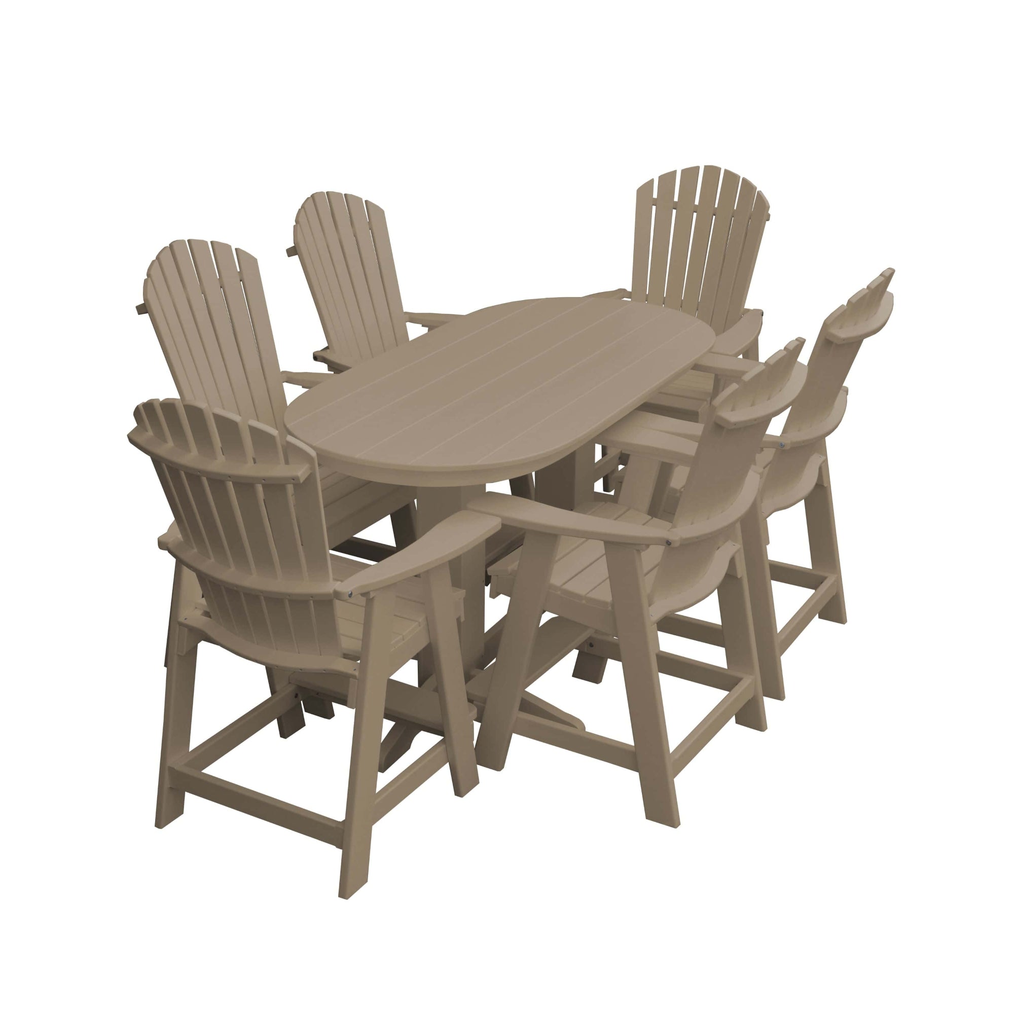 Keystone Amish Co. Sunburst 7-Piece Counter Height Poly Oval Dining Set