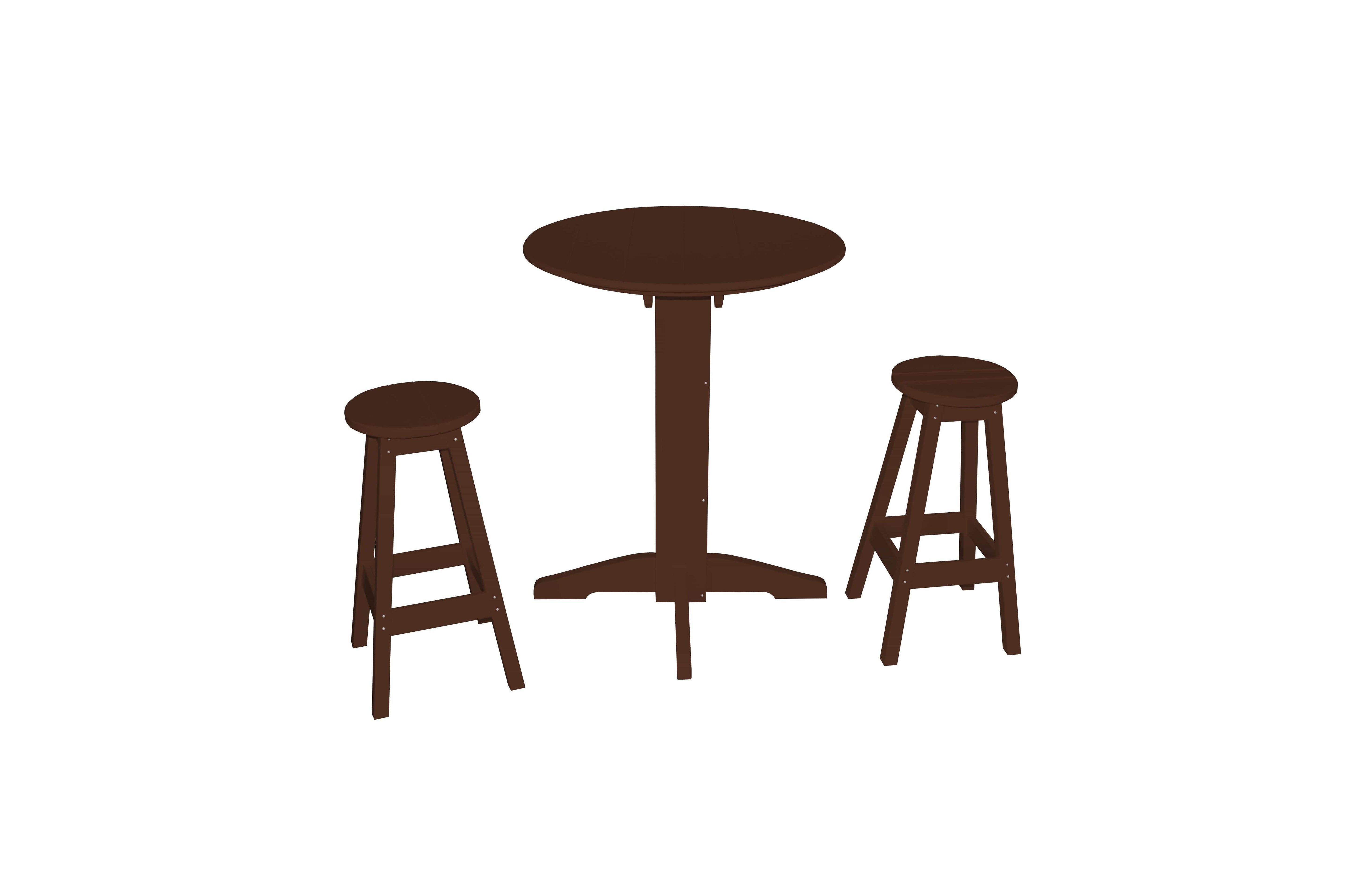 Keystone Amish Co. Sierra 2 Person Poly Round Bar Dining Set