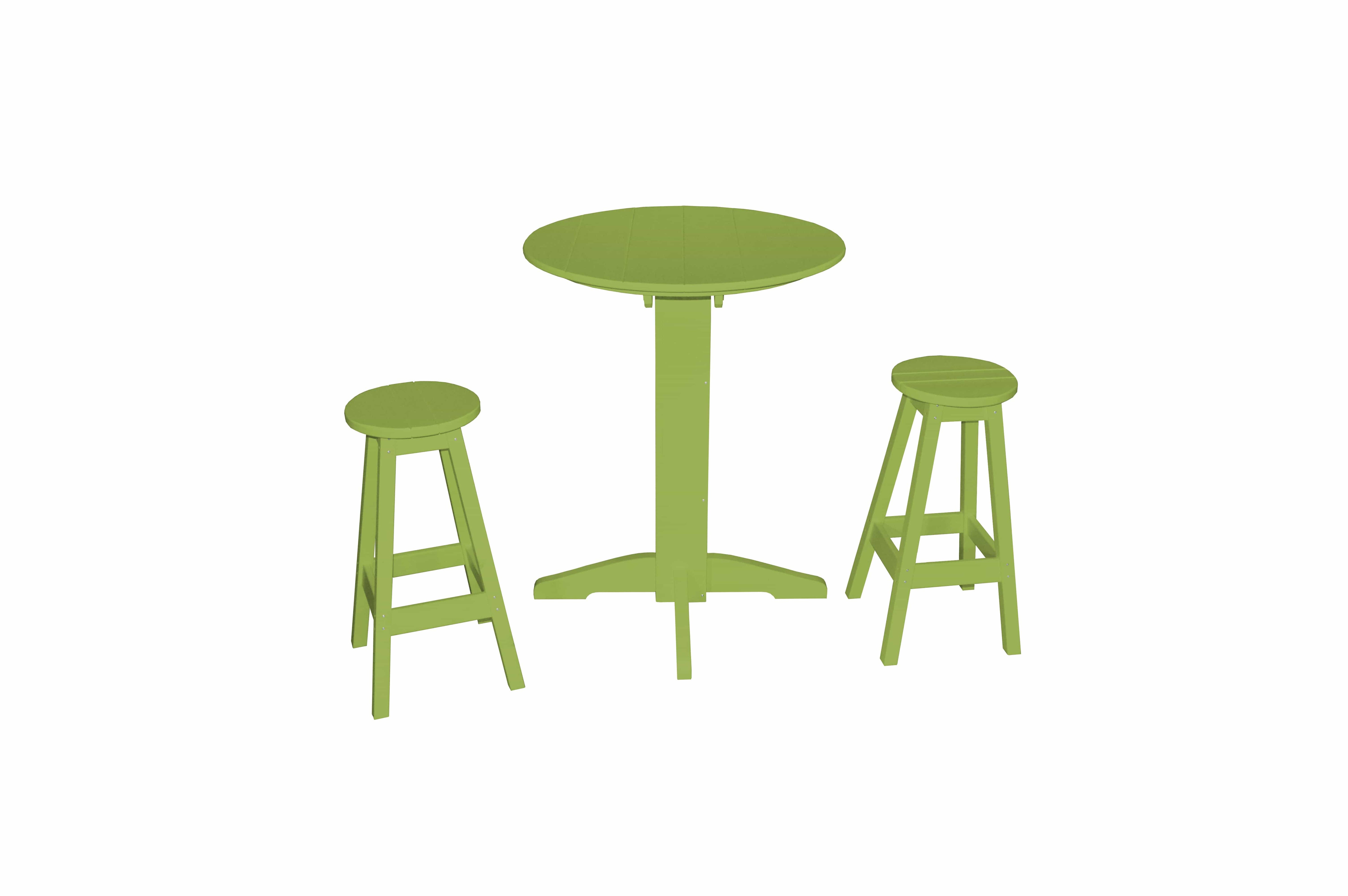 Keystone Amish Co. Sierra 2 Person Poly Round Bar Dining Set