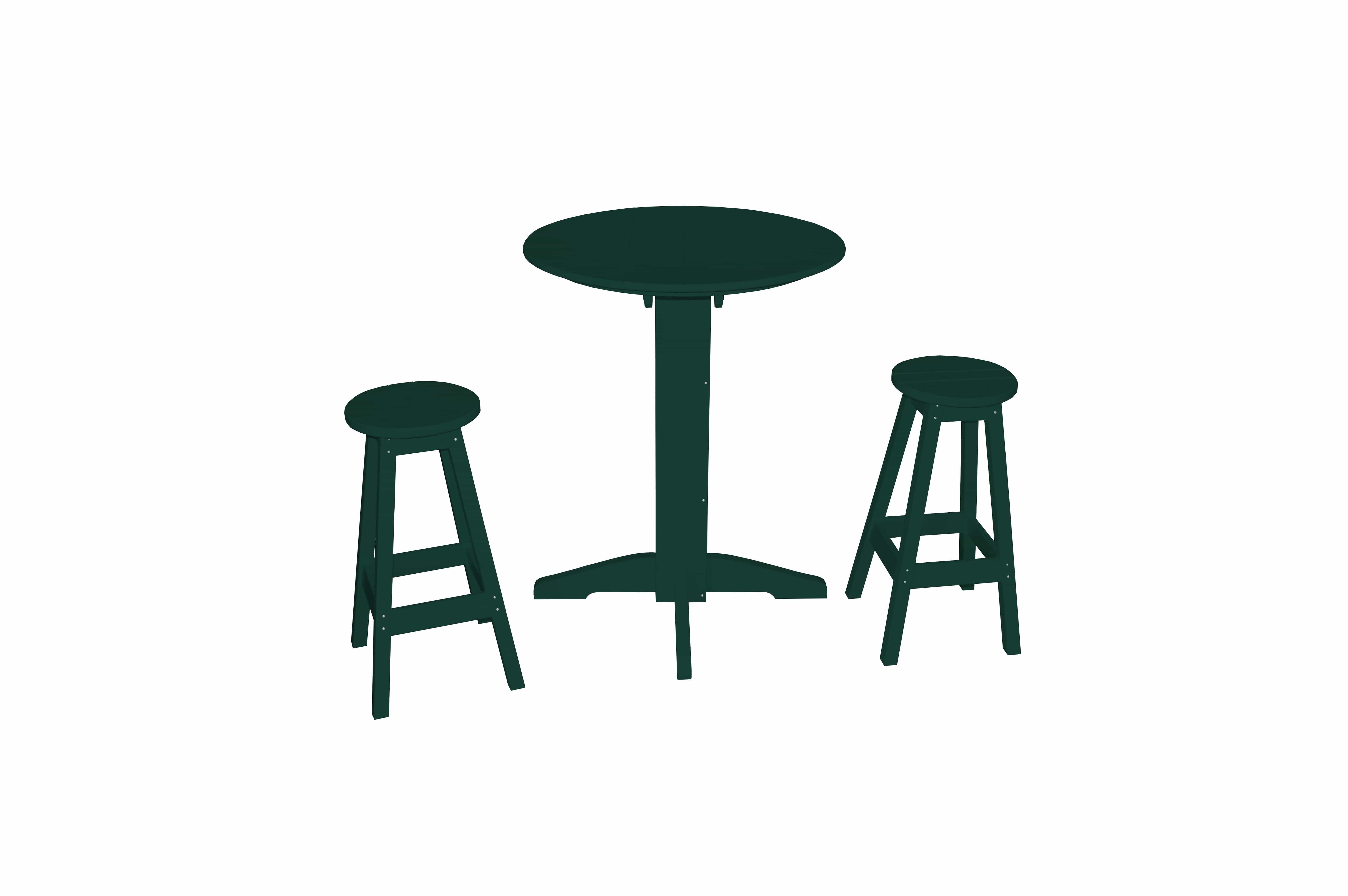 Keystone Amish Co. Sierra 2 Person Poly Round Bar Dining Set