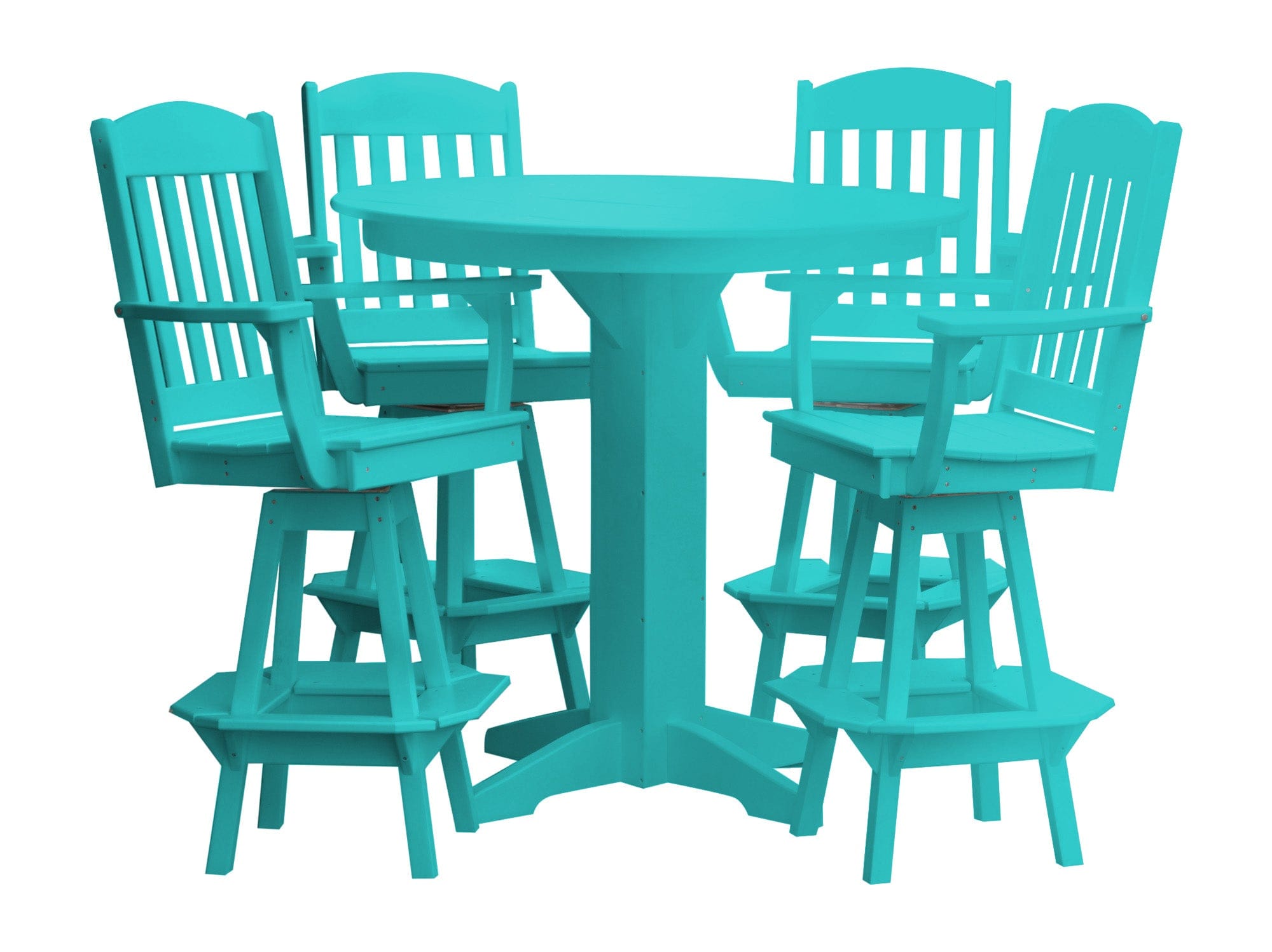 Keystone Amish Co. Classic 5-Piece Poly Round Bar-Height Dining Set