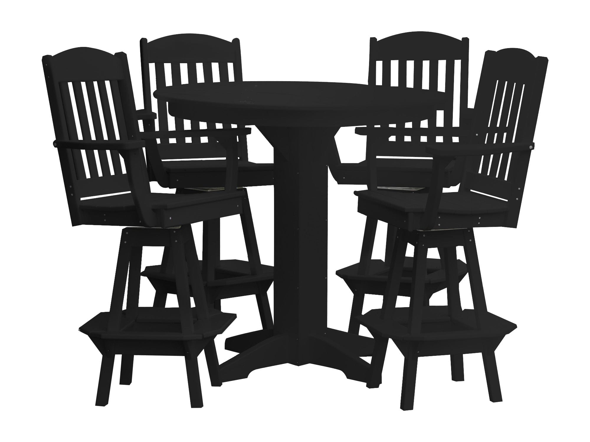 Keystone Amish Co. Classic 5-Piece Poly Round Bar-Height Dining Set