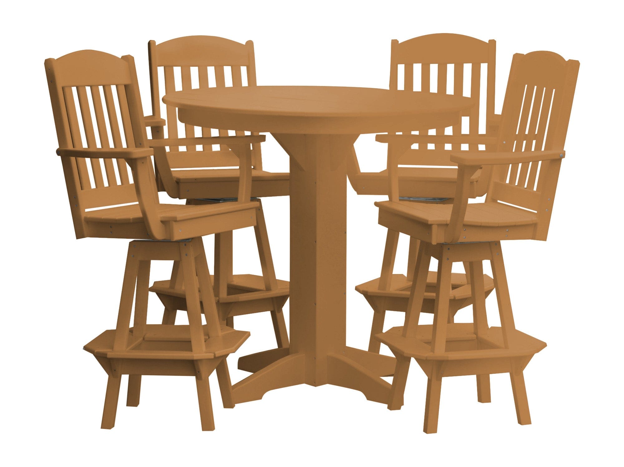 Keystone Amish Co. Classic 5-Piece Poly Round Bar-Height Dining Set