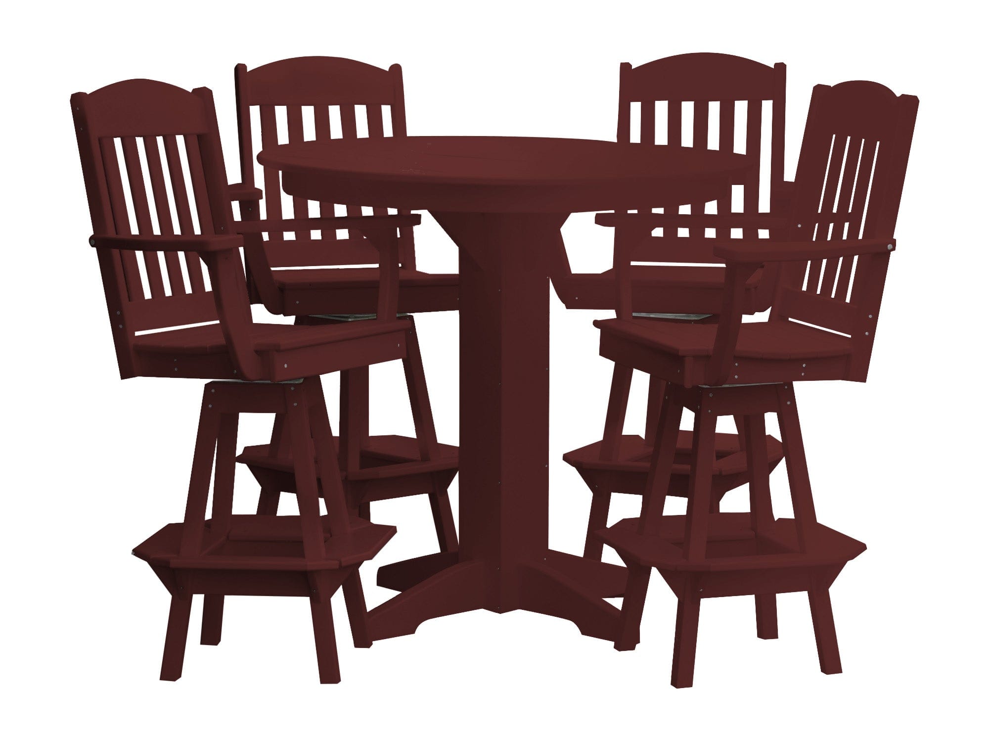 Keystone Amish Co. Classic 5-Piece Poly Round Bar-Height Dining Set