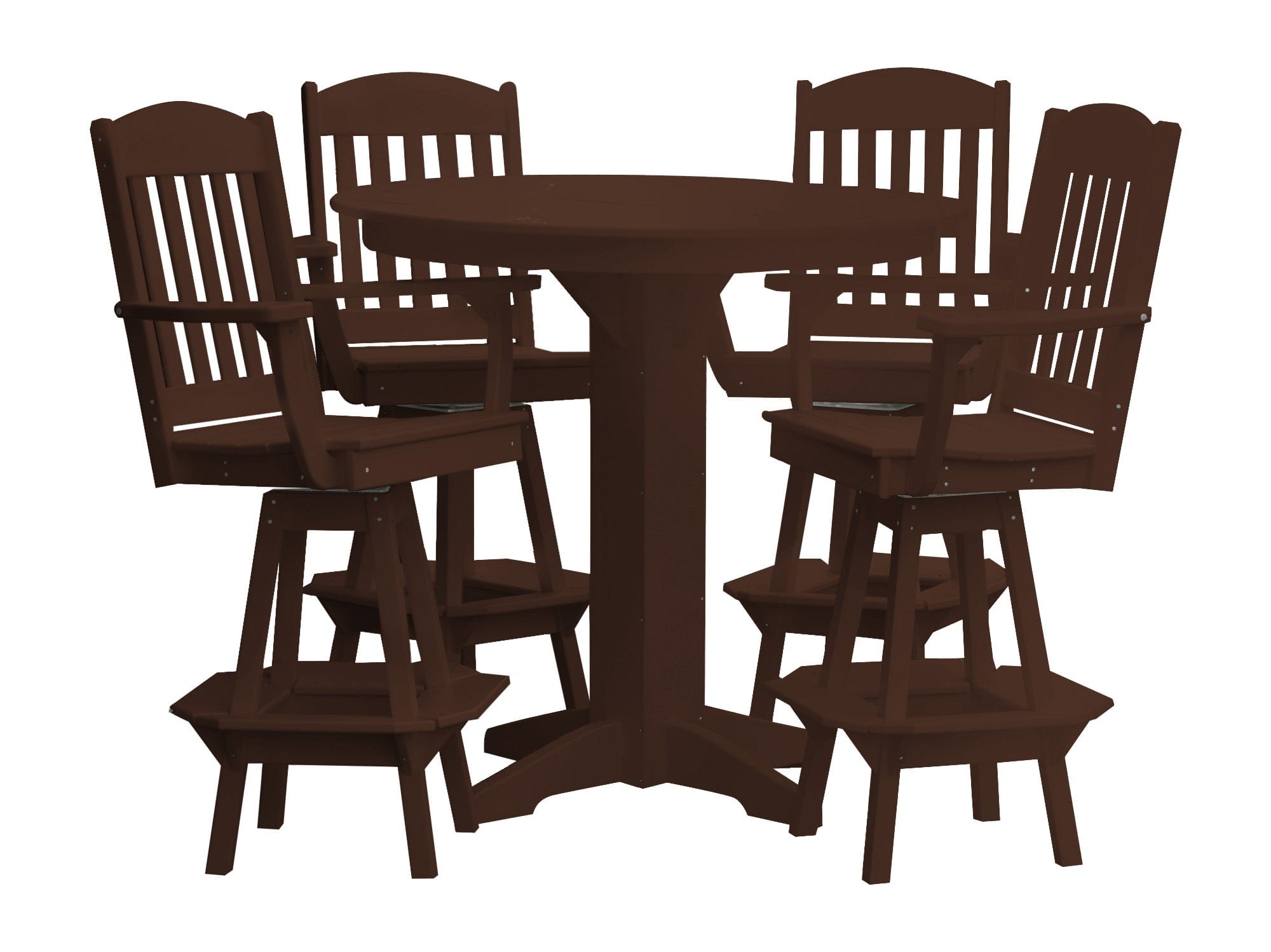 Keystone Amish Co. Classic 5-Piece Poly Round Bar-Height Dining Set