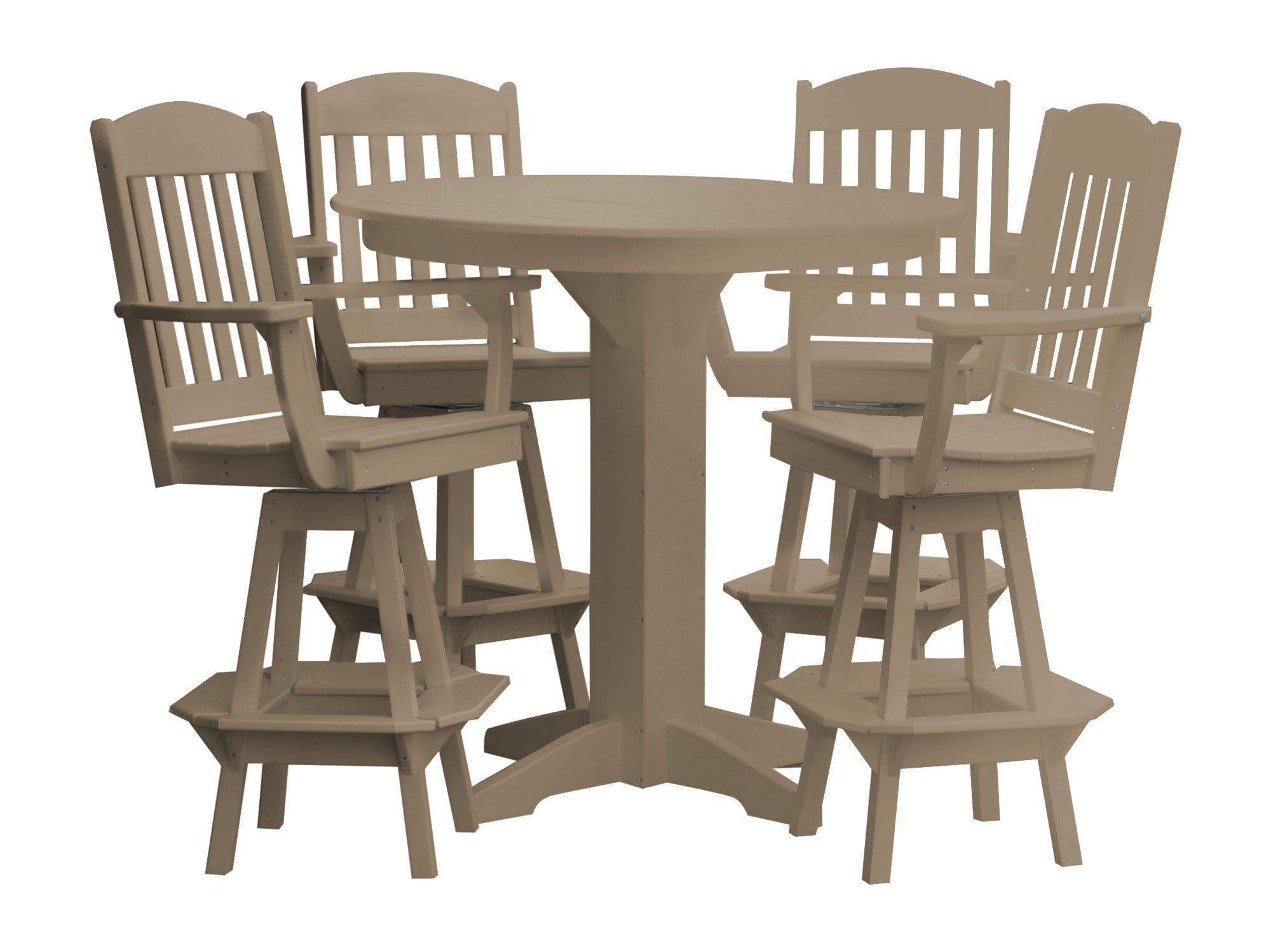 Keystone Amish Co. Classic 5-Piece Poly Round Bar-Height Dining Set