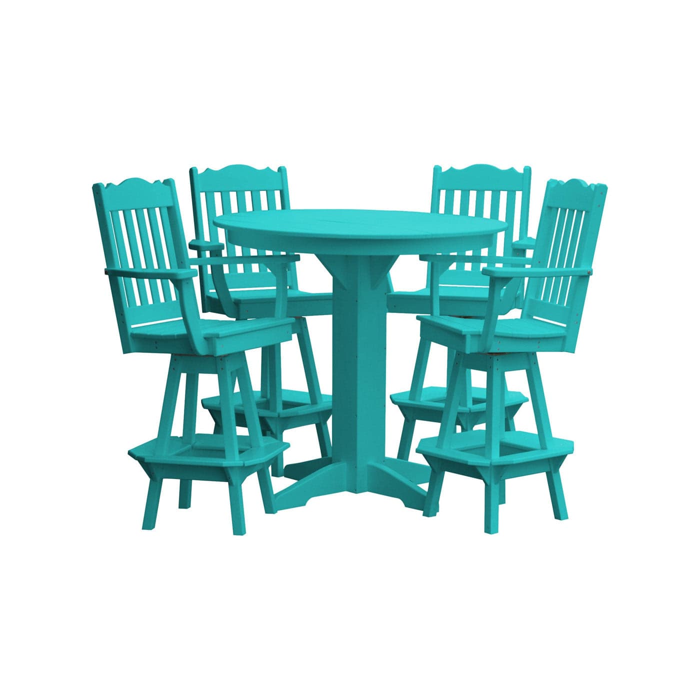 Keystone Amish Co. York 5-Piece Poly Bar Dining Set with Round Table