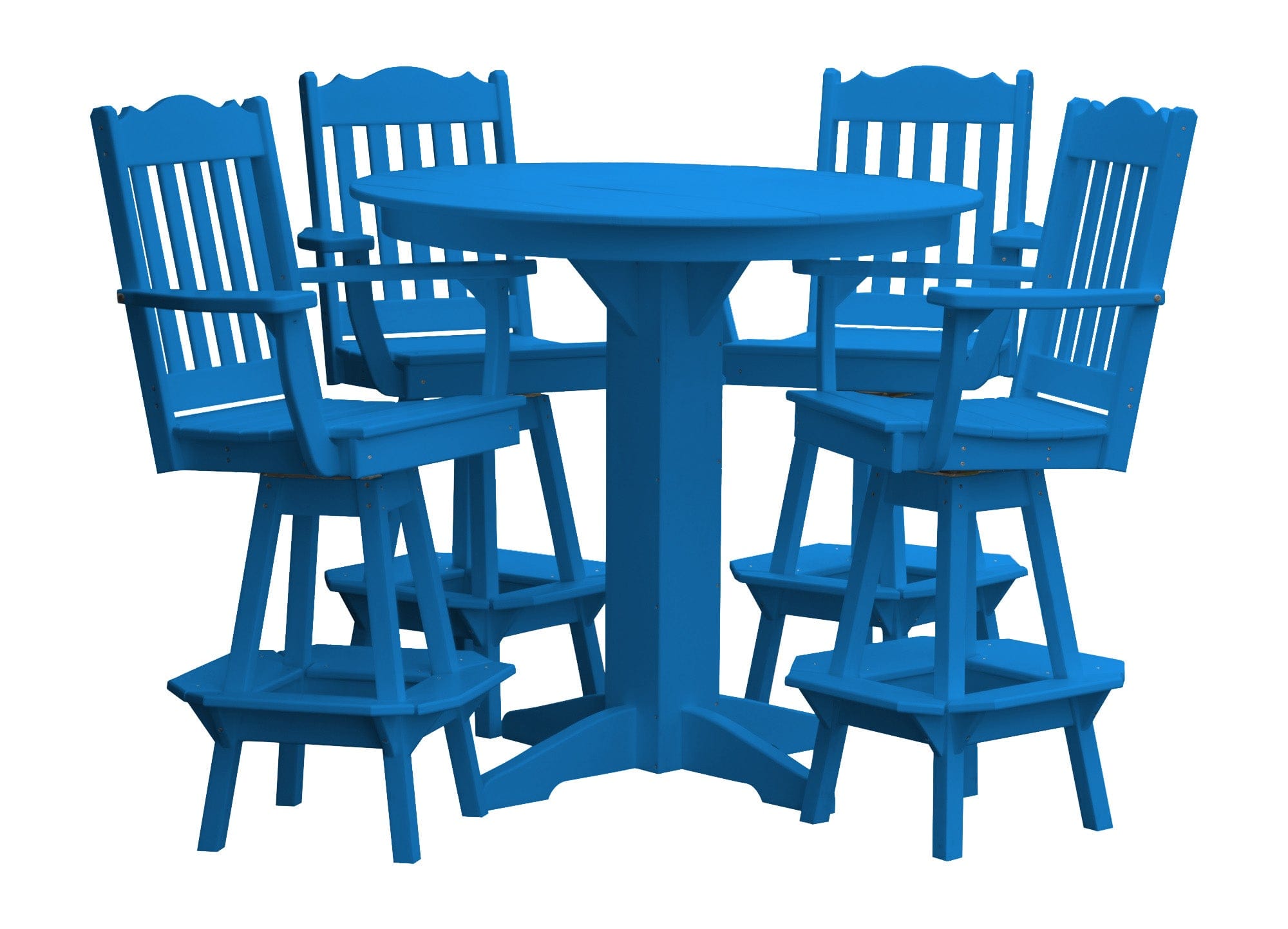 Keystone Amish Co. York 5-Piece Poly Bar Dining Set with Round Table