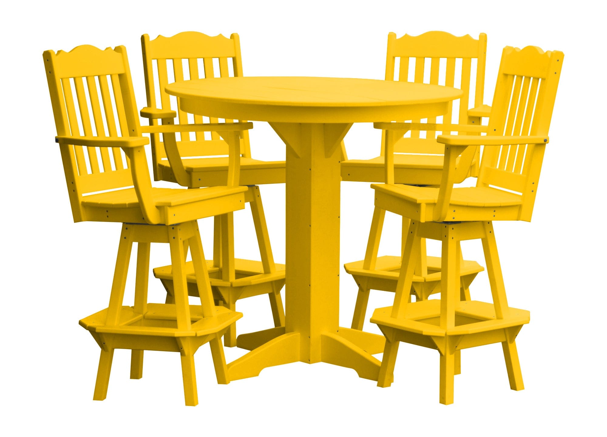 Keystone Amish Co. York 5-Piece Poly Bar Dining Set with Round Table