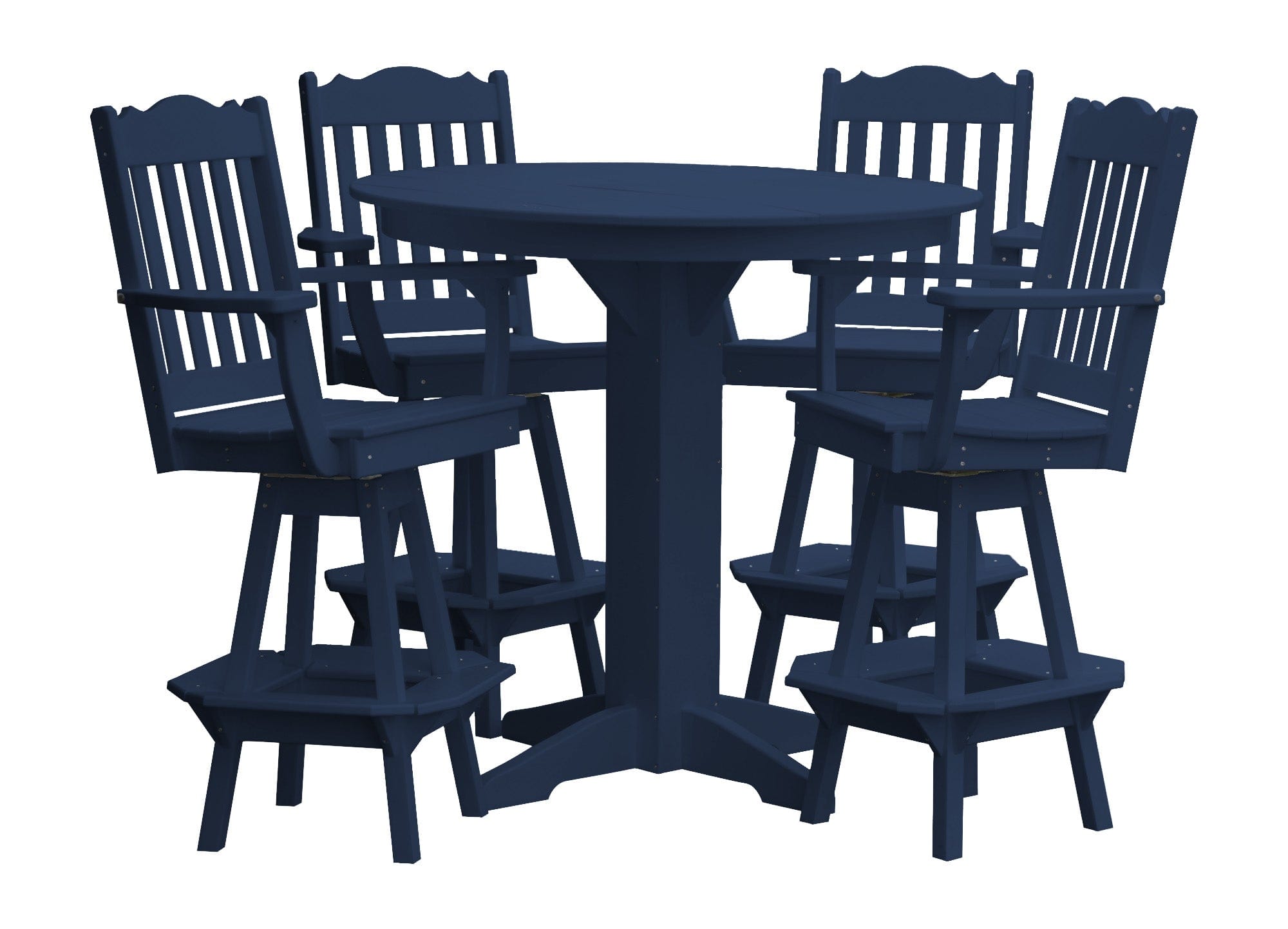 Keystone Amish Co. York 5-Piece Poly Bar Dining Set with Round Table