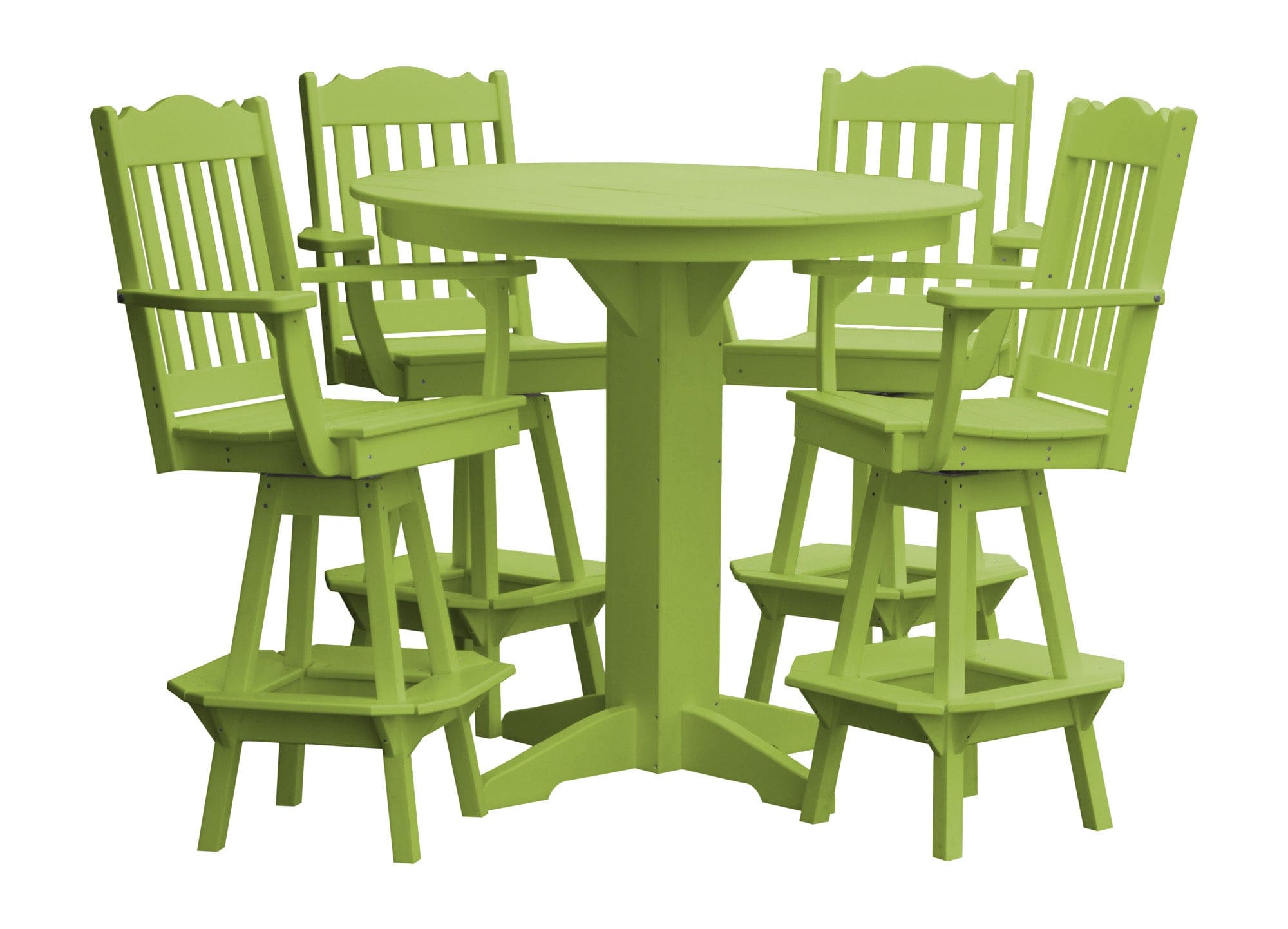 Keystone Amish Co. York 5-Piece Poly Bar Dining Set with Round Table