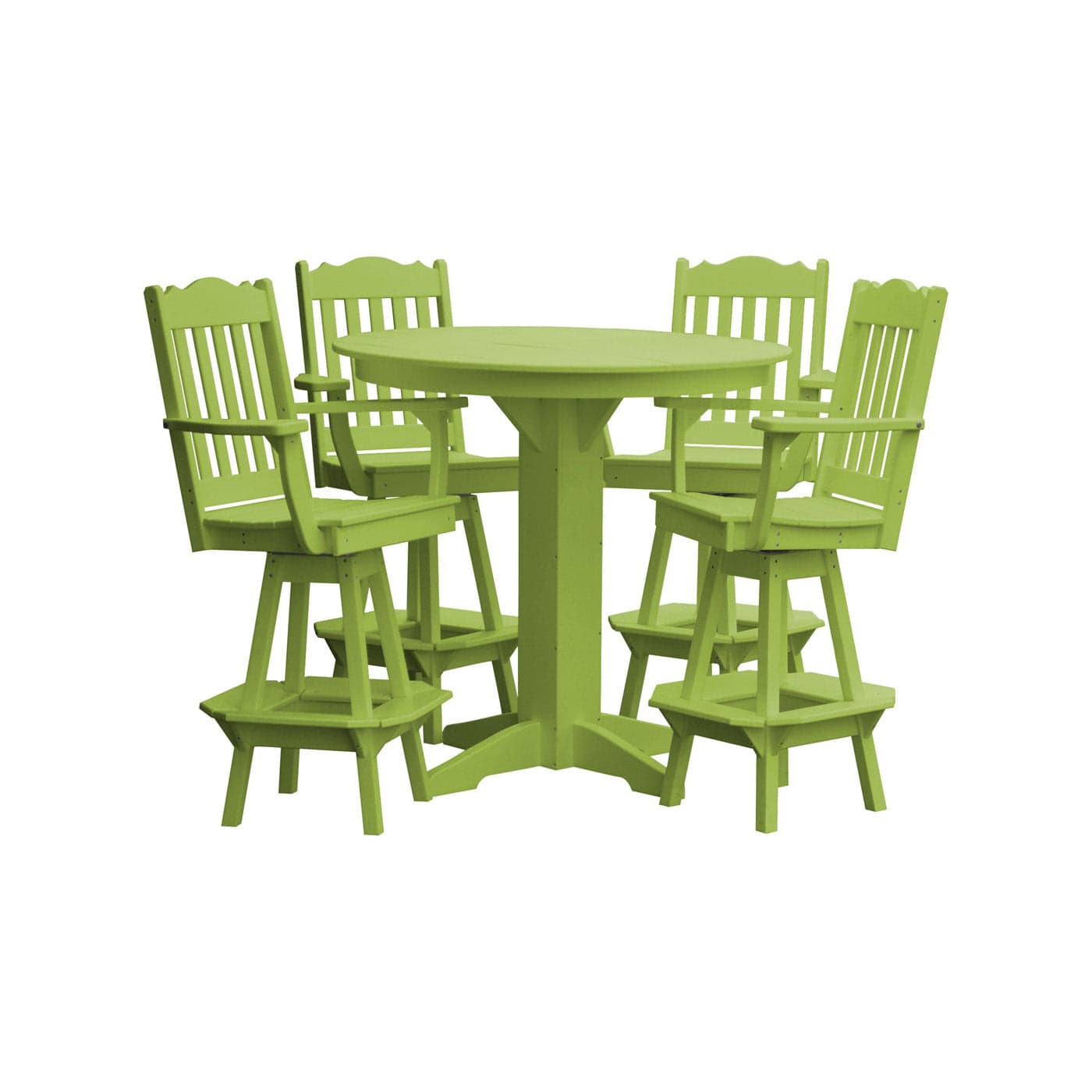 Keystone Amish Co. York 5-Piece Poly Bar Dining Set with Round Table