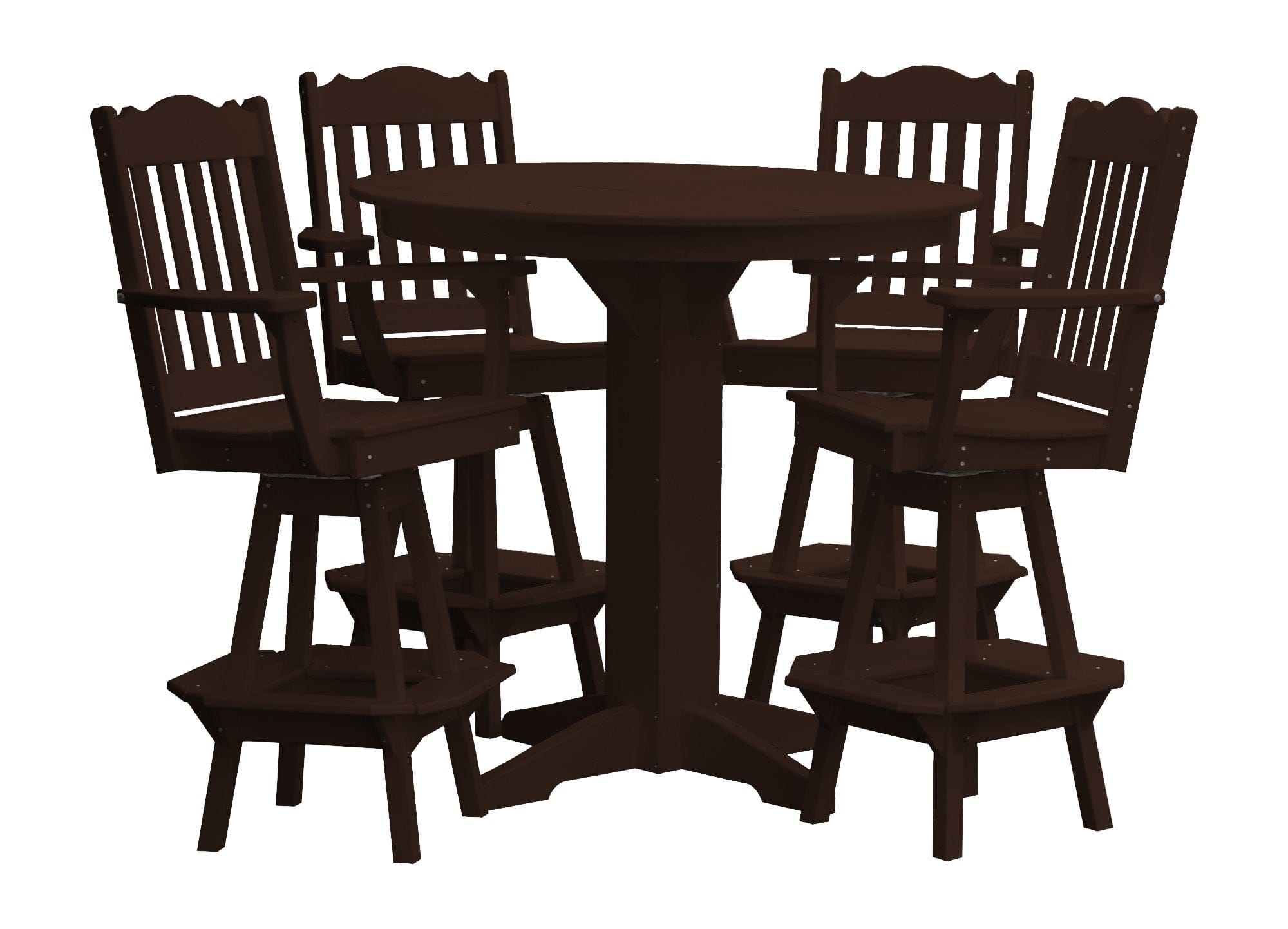 Keystone Amish Co. York 5-Piece Poly Bar Dining Set with Round Table