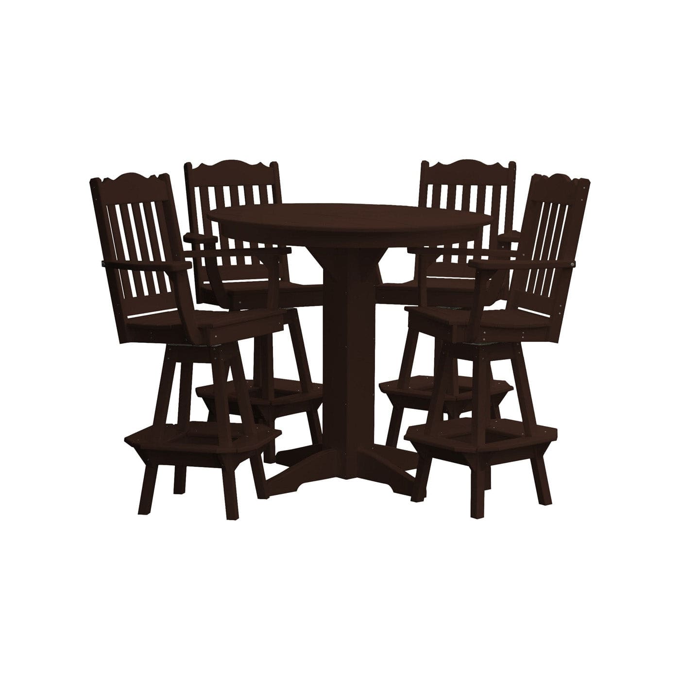 Keystone Amish Co. York 5-Piece Poly Bar Dining Set with Round Table