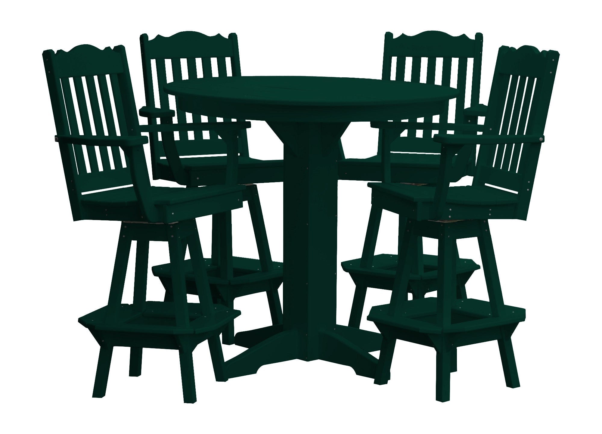 Keystone Amish Co. York 5-Piece Poly Bar Dining Set with Round Table