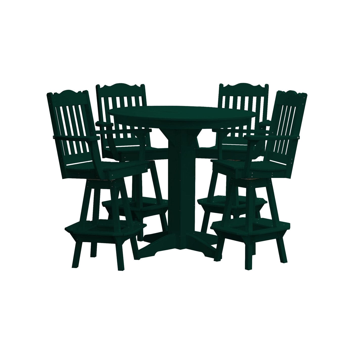 Keystone Amish Co. York 5-Piece Poly Bar Dining Set with Round Table