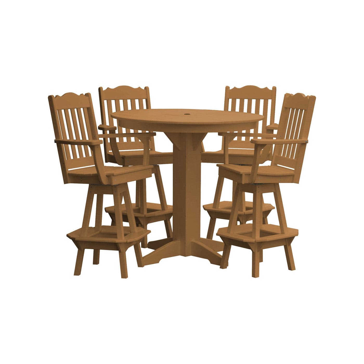 Keystone Amish Co. York 5-Piece Poly Bar Dining Set with Round Table