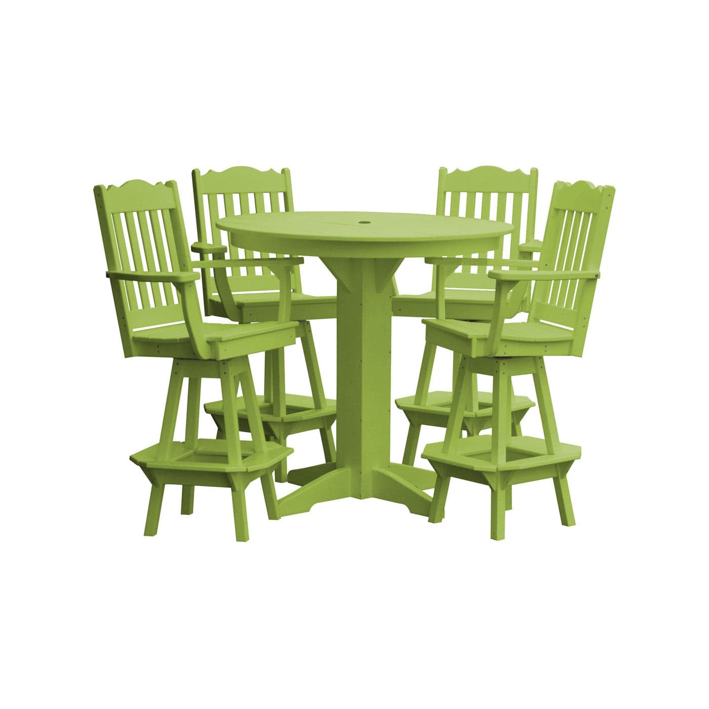 Keystone Amish Co. York 5-Piece Poly Bar Dining Set with Round Table