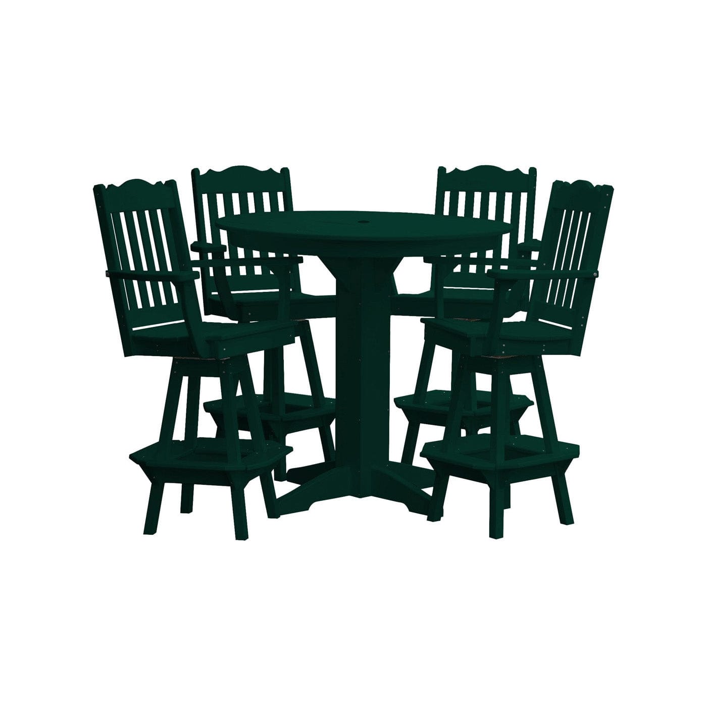 Keystone Amish Co. York 5-Piece Poly Bar Dining Set with Round Table
