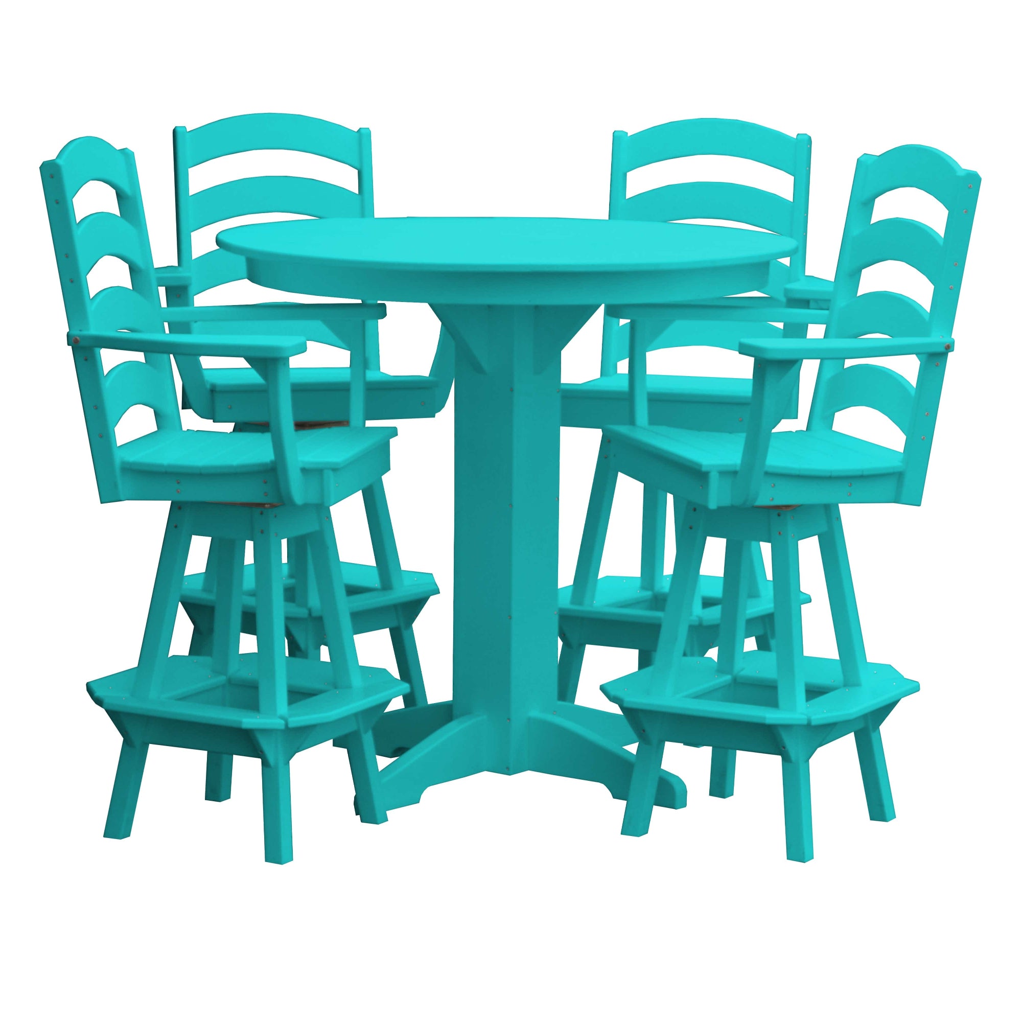 Keystone Amish Co. Poly Composite Josie 5-Piece Bar Dining Set with Round Table