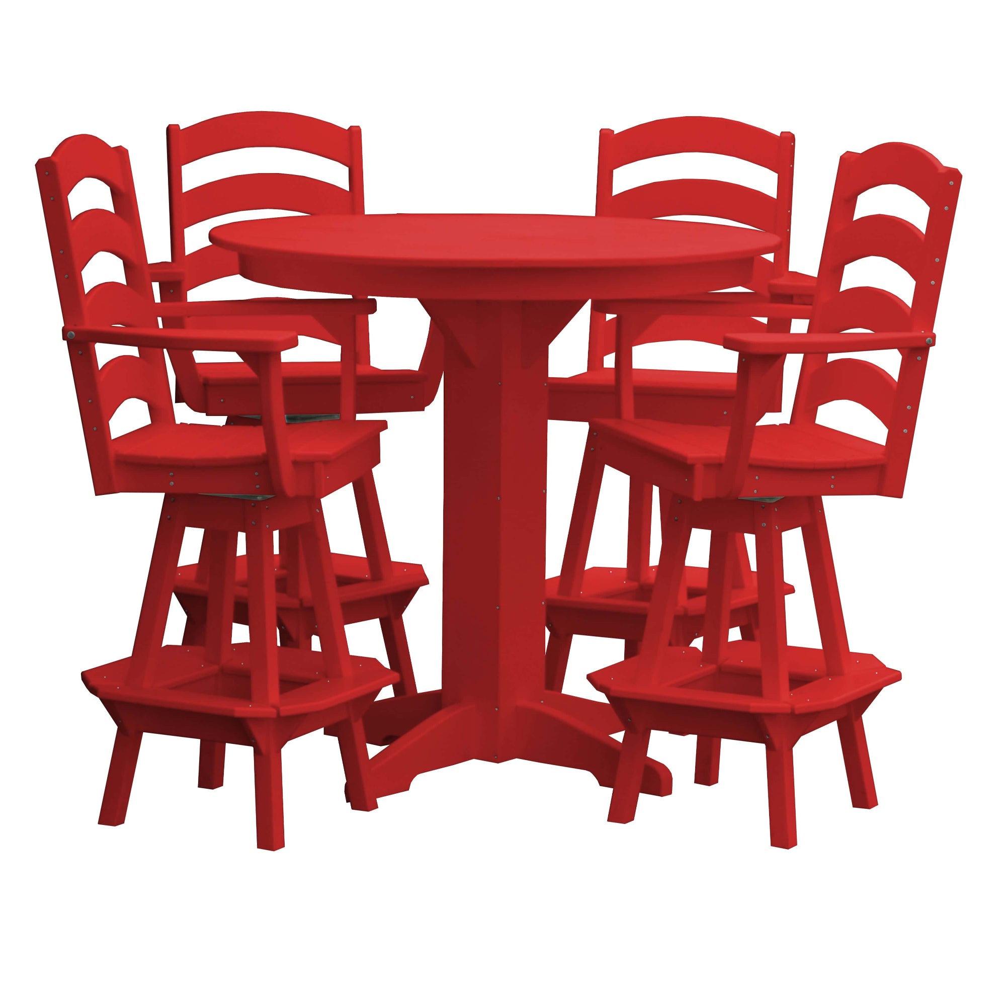 Keystone Amish Co. Poly Composite Josie 5-Piece Bar Dining Set with Round Table