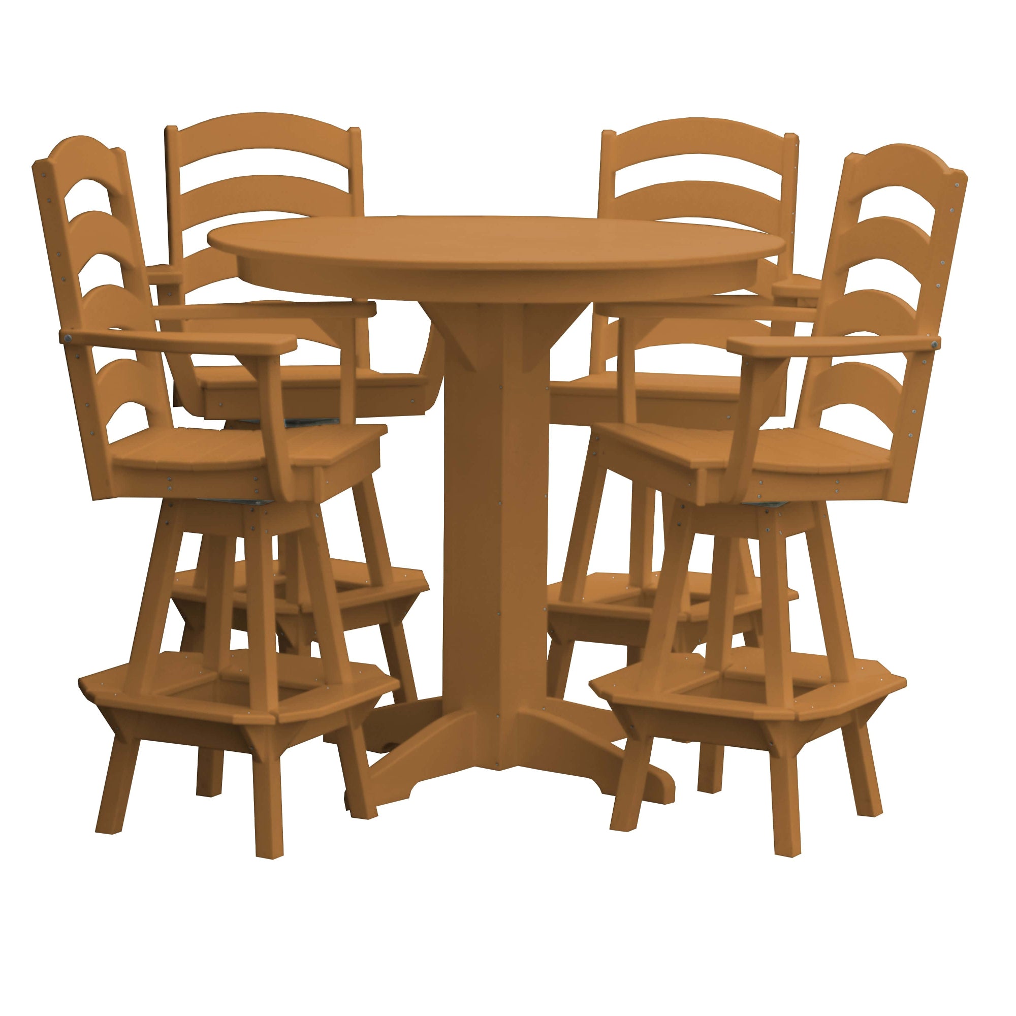 Keystone Amish Co. Poly Composite Josie 5-Piece Bar Dining Set with Round Table