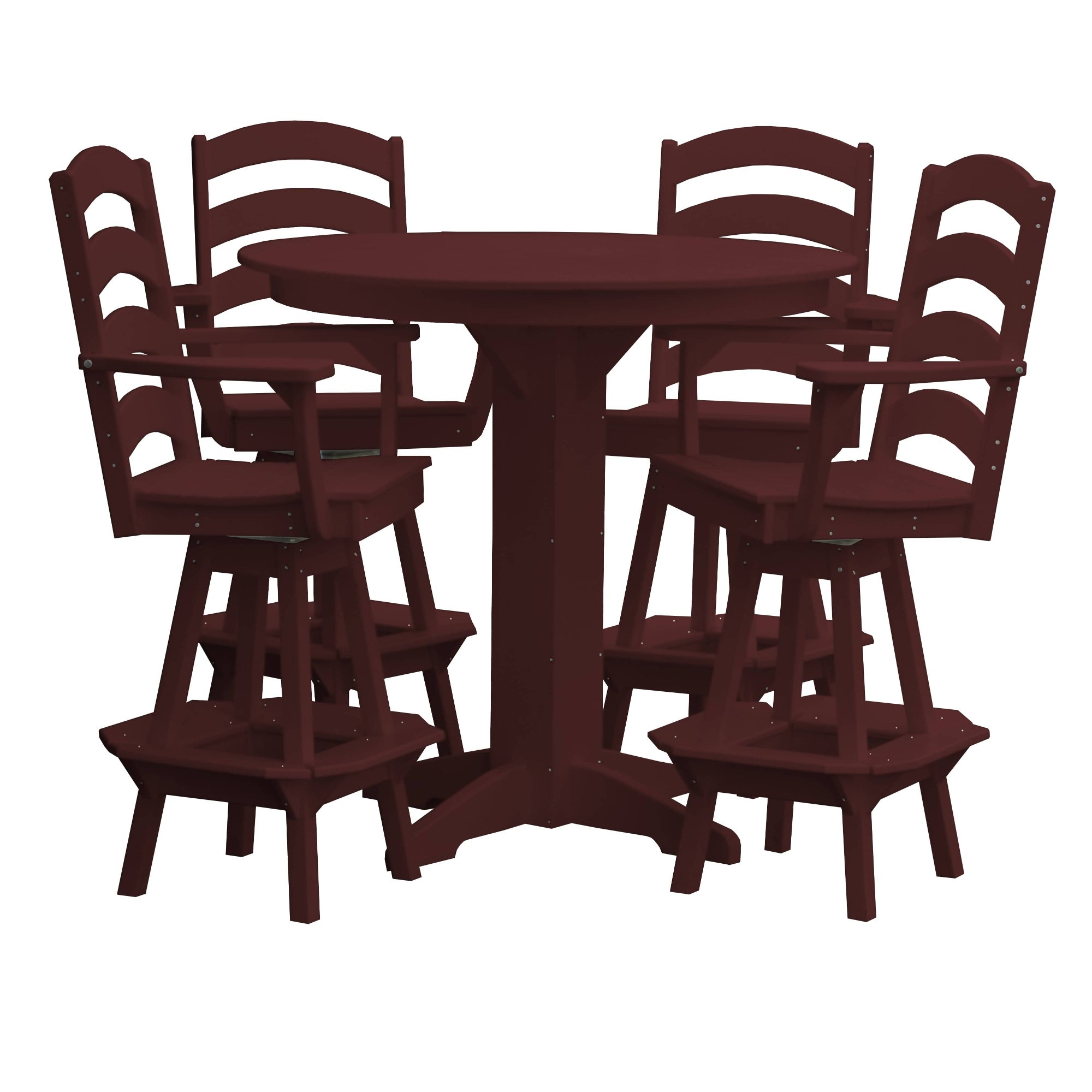 Keystone Amish Co. Poly Composite Josie 5-Piece Bar Dining Set with Round Table