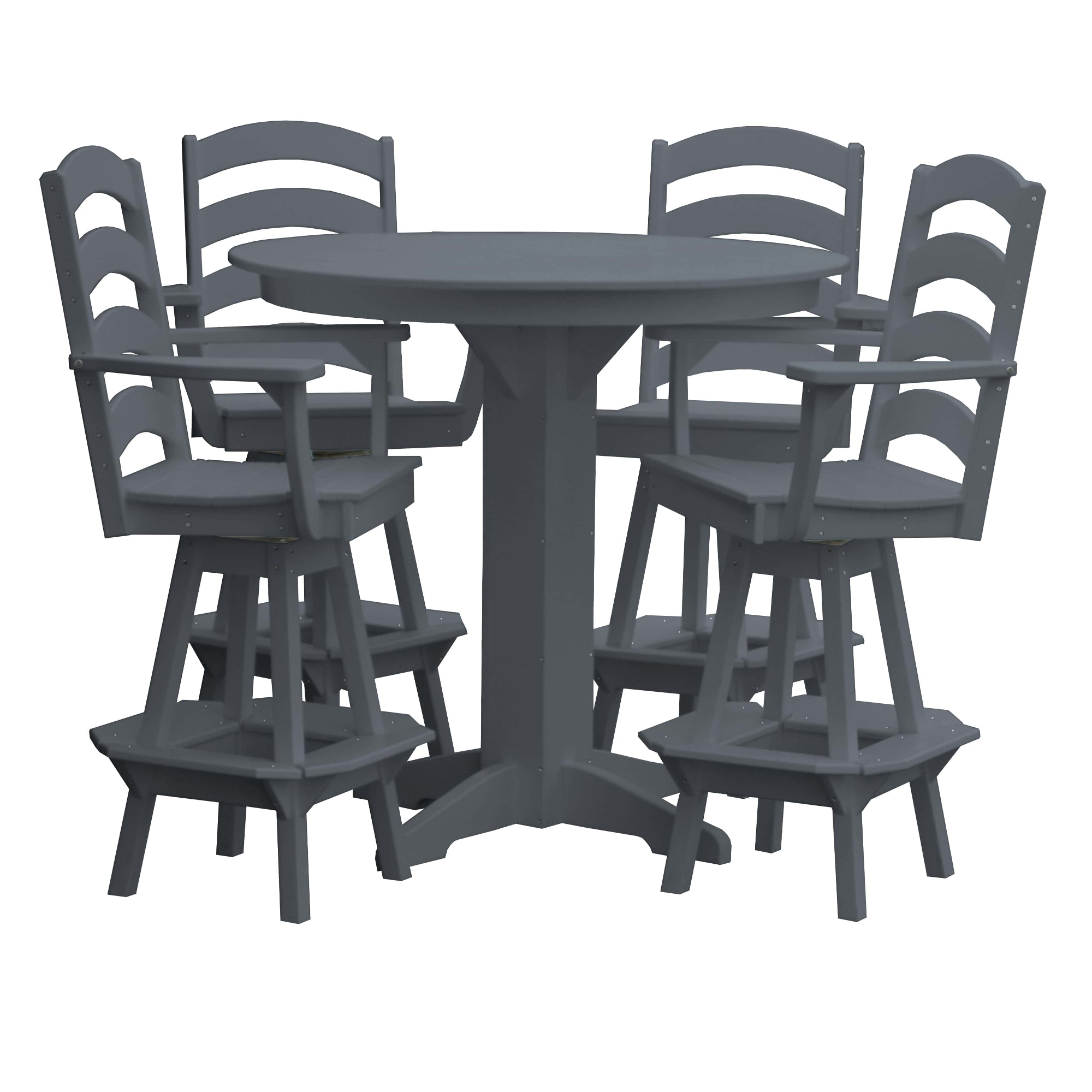Keystone Amish Co. Poly Composite Josie 5-Piece Bar Dining Set with Round Table