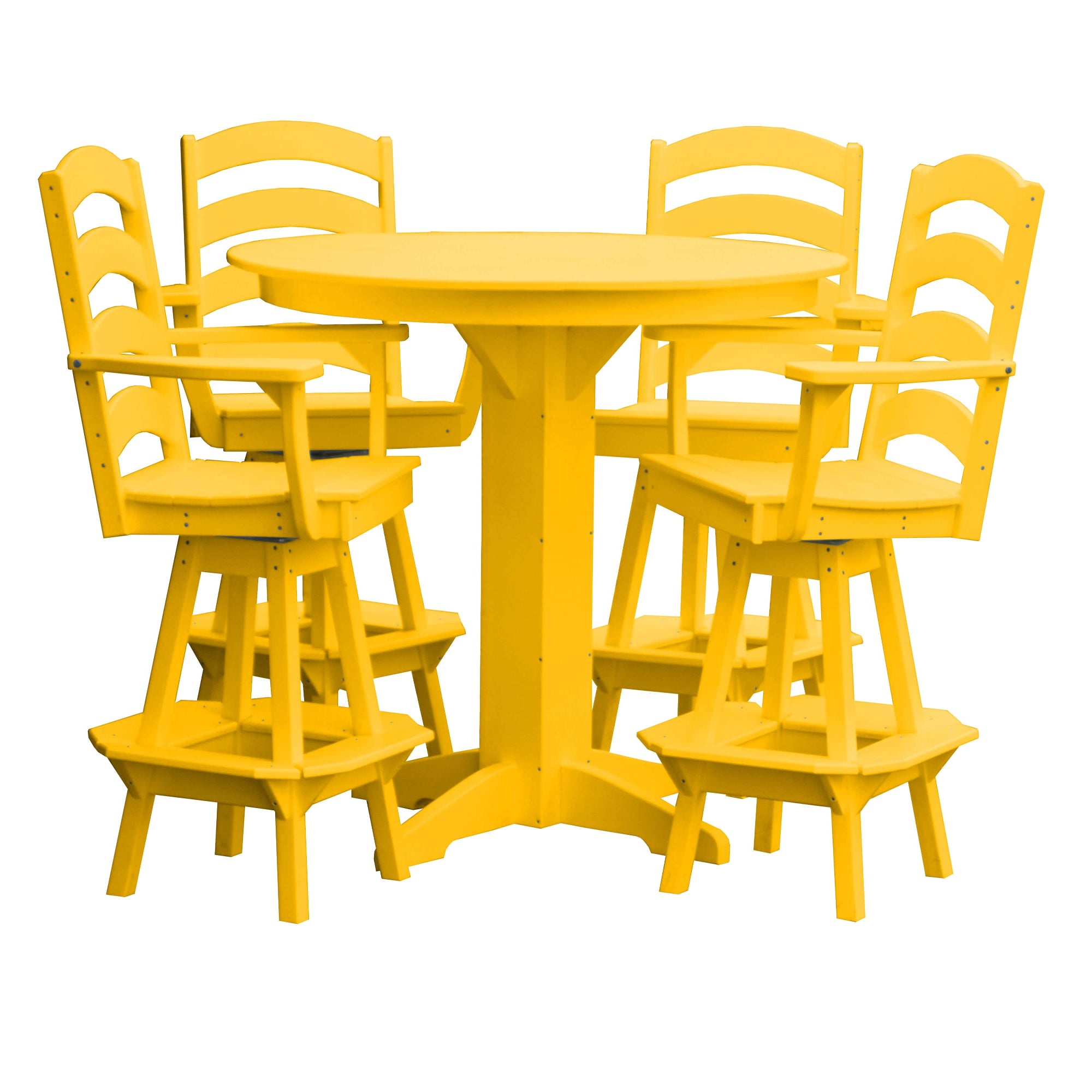 Keystone Amish Co. Poly Composite Josie 5-Piece Bar Dining Set with Round Table