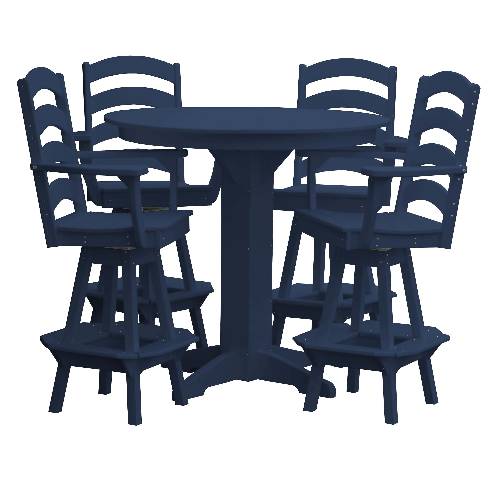 Keystone Amish Co. Poly Composite Josie 5-Piece Bar Dining Set with Round Table