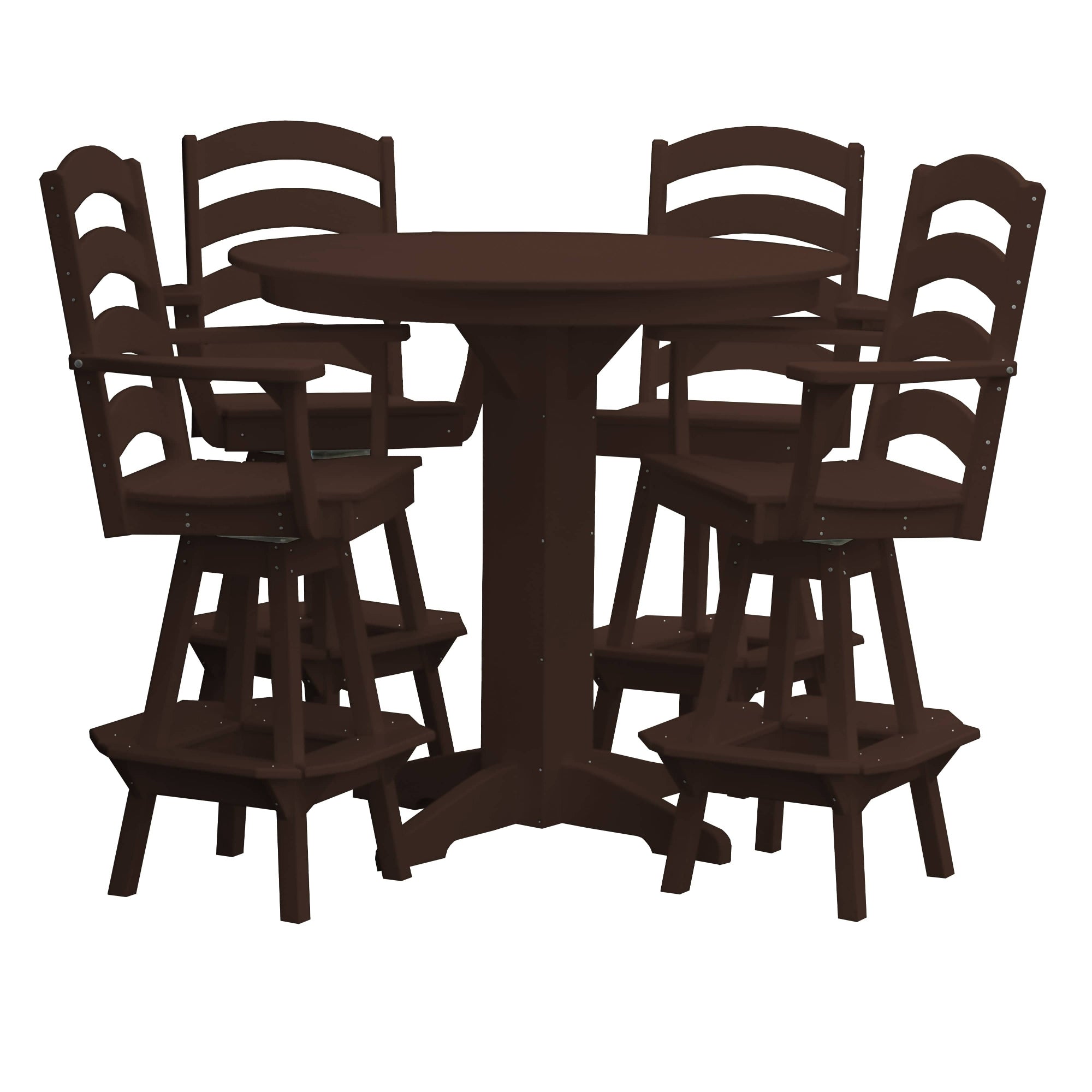 Keystone Amish Co. Poly Composite Josie 5-Piece Bar Dining Set with Round Table
