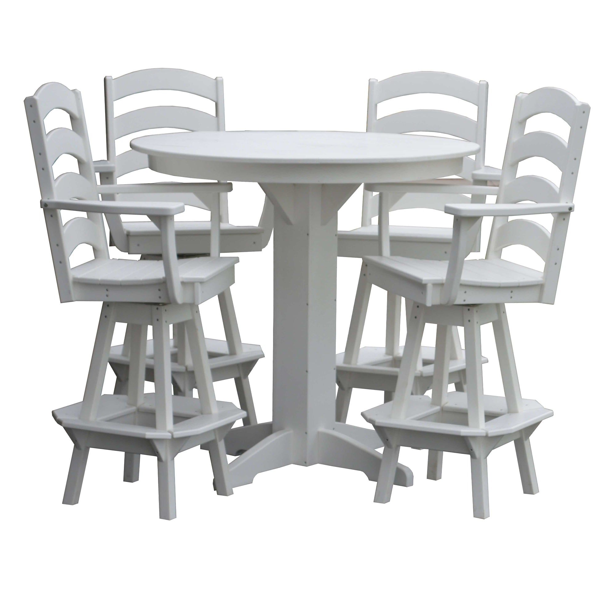 Keystone Amish Co. Poly Composite Josie 5-Piece Bar Dining Set with Round Table
