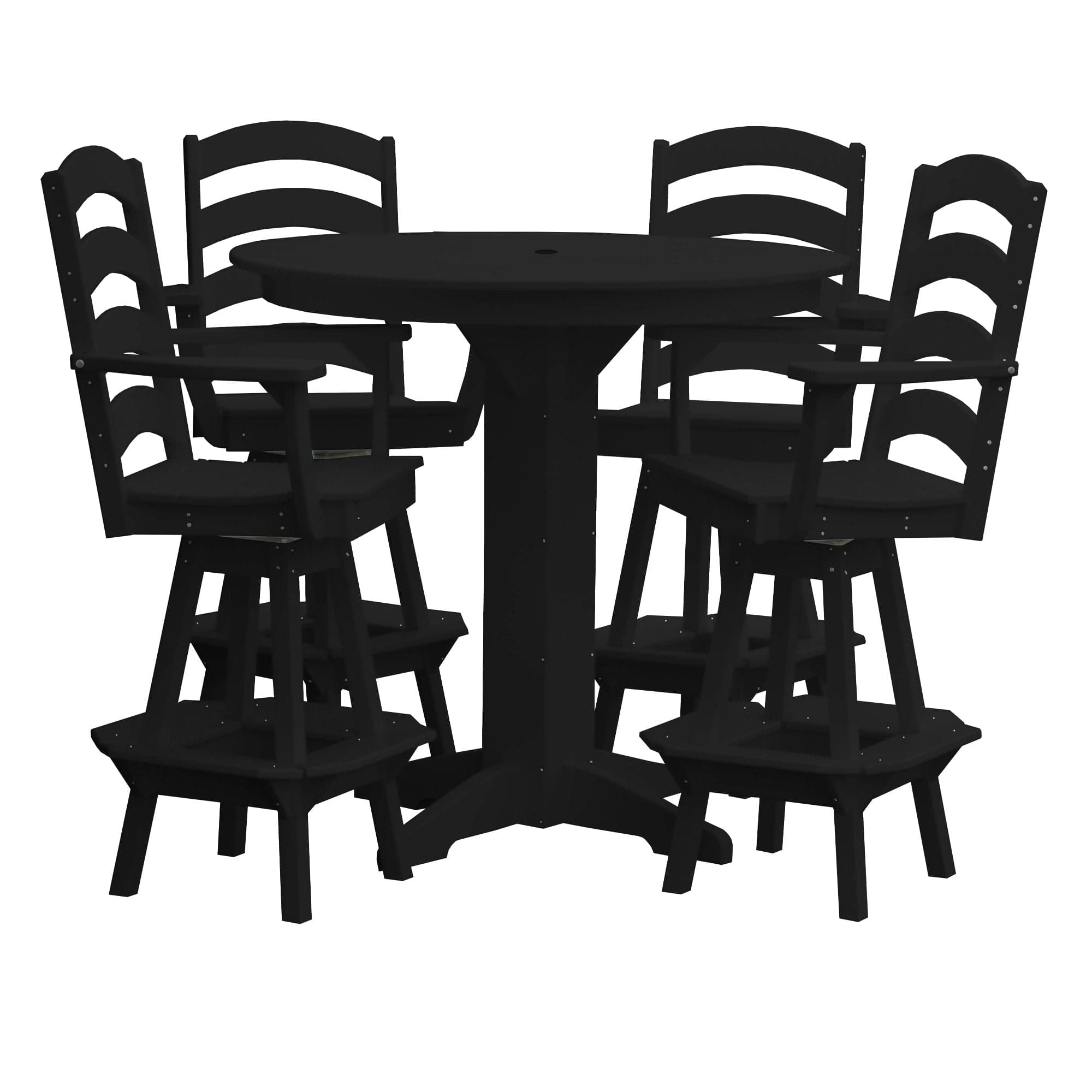 Keystone Amish Co. Poly Composite Josie 5-Piece Bar Dining Set with Round Table