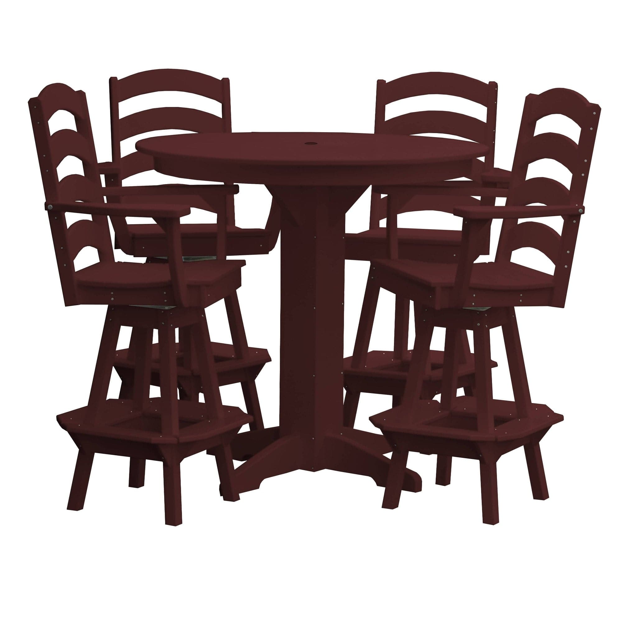 Keystone Amish Co. Poly Composite Josie 5-Piece Bar Dining Set with Round Table