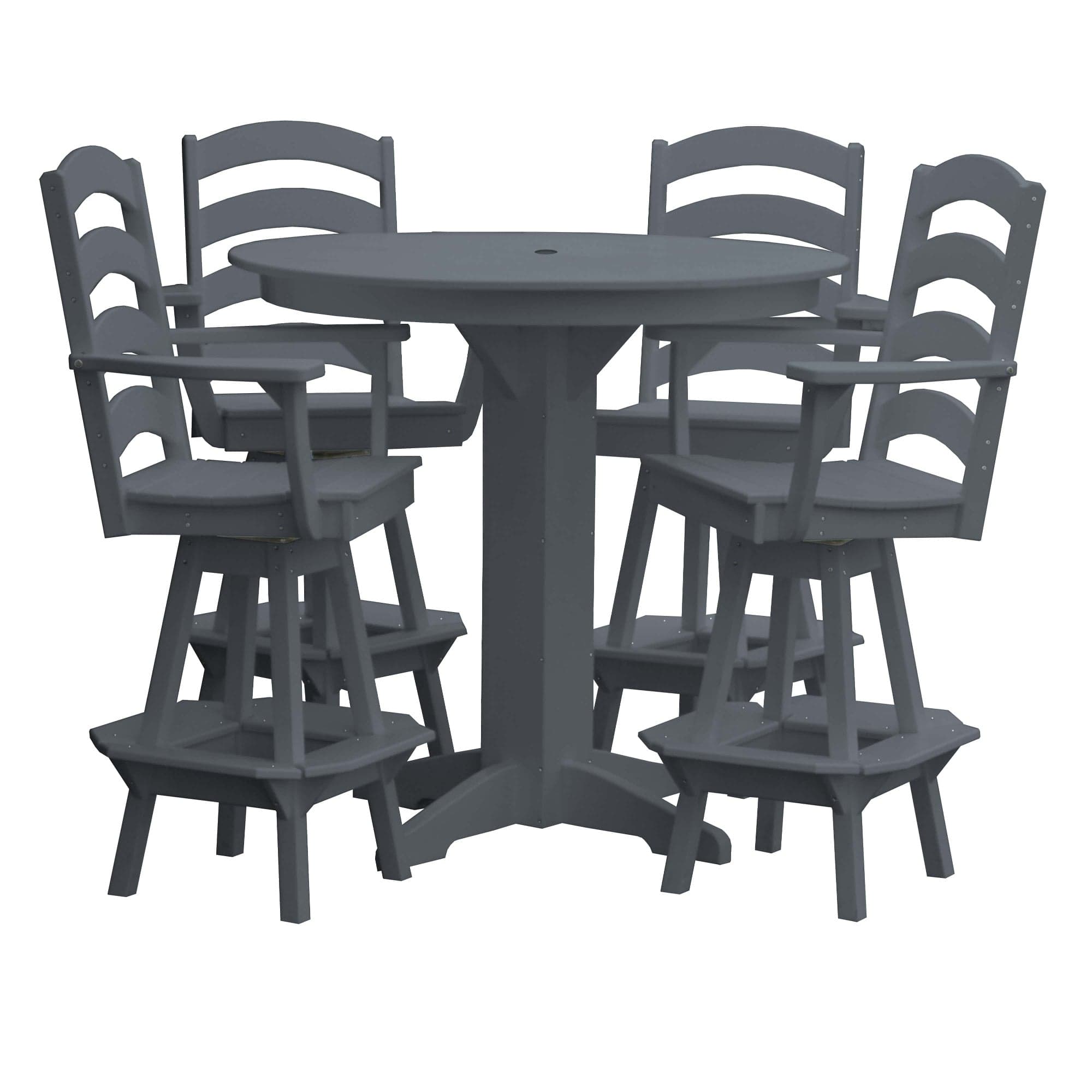 Keystone Amish Co. Poly Composite Josie 5-Piece Bar Dining Set with Round Table