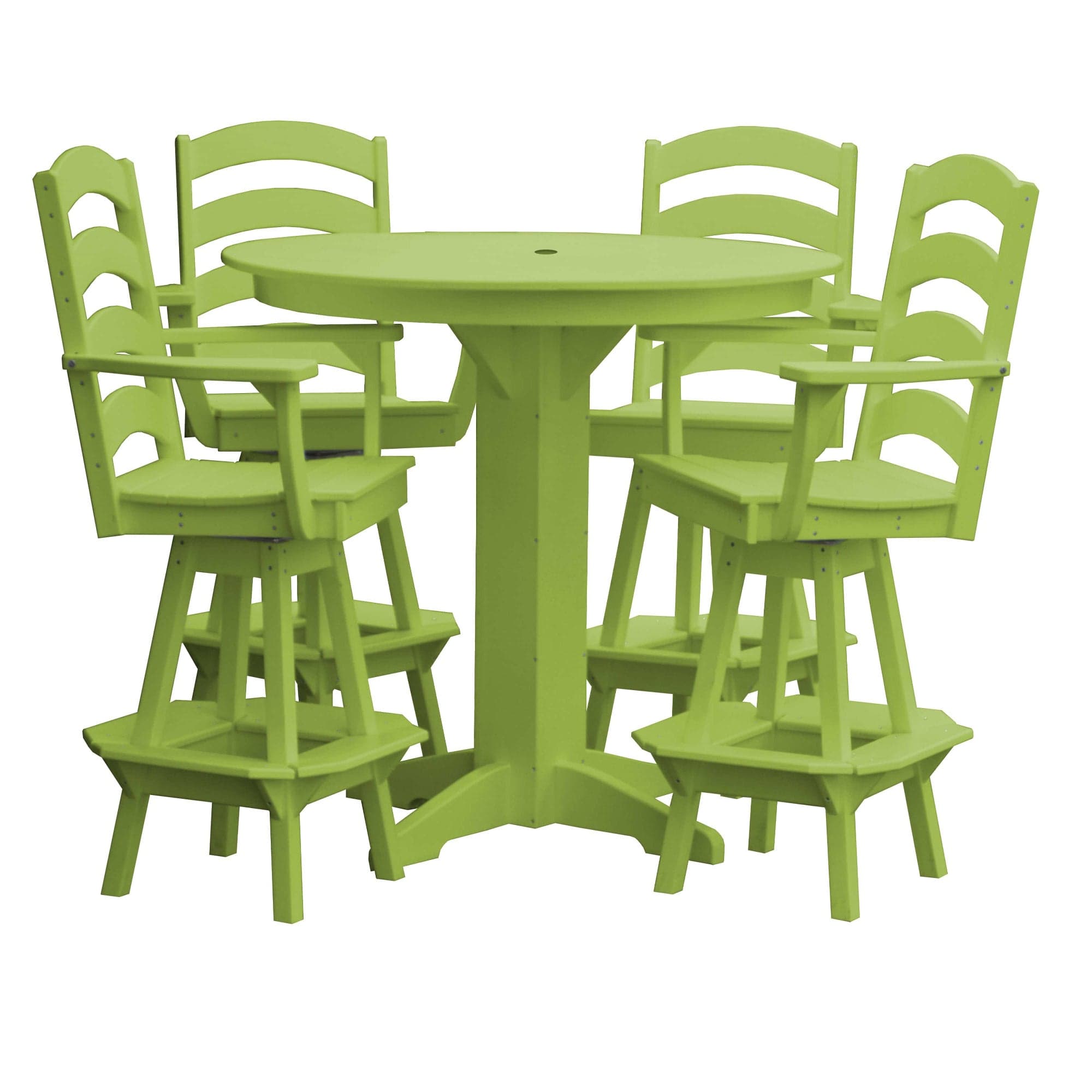 Keystone Amish Co. Poly Composite Josie 5-Piece Bar Dining Set with Round Table