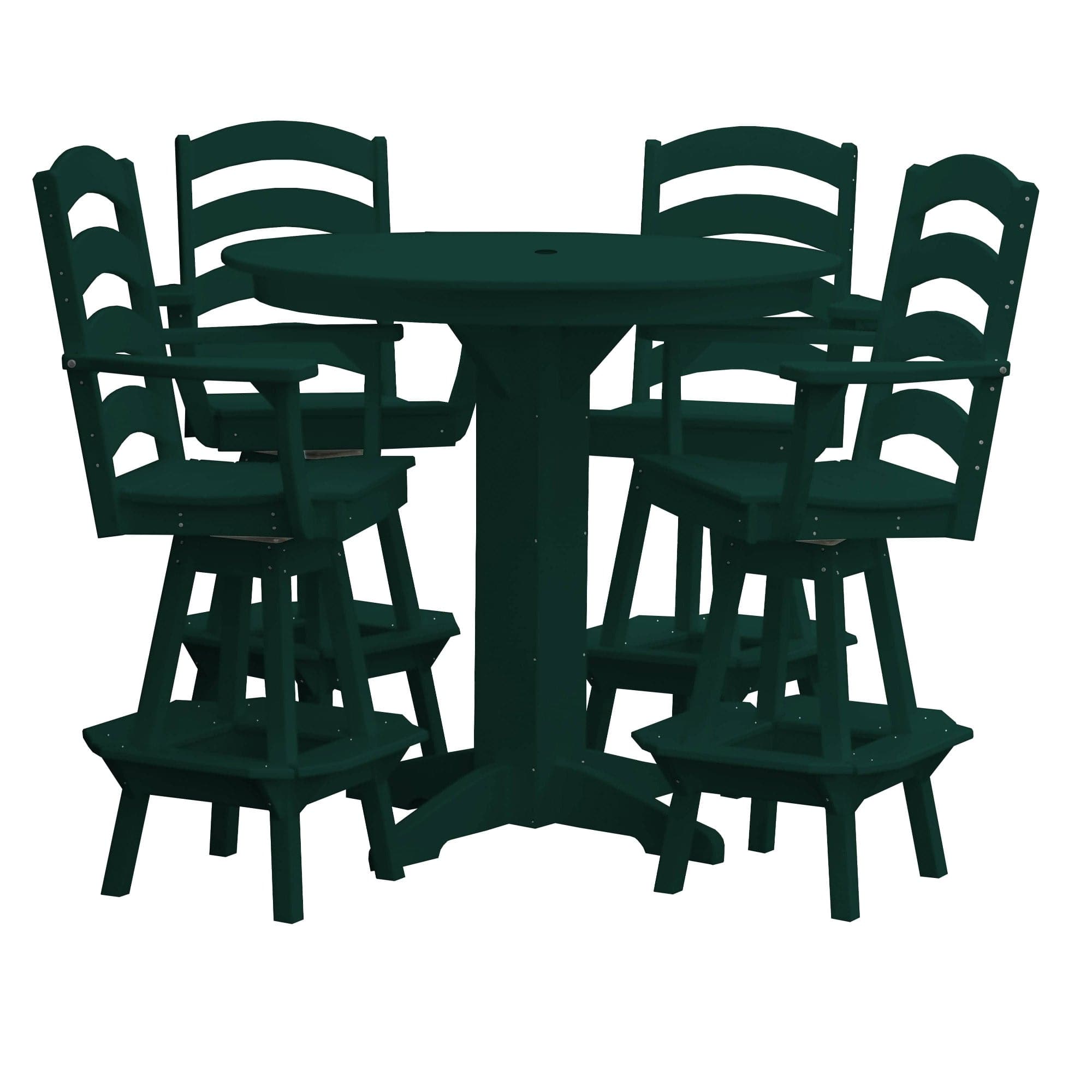 Keystone Amish Co. Poly Composite Josie 5-Piece Bar Dining Set with Round Table