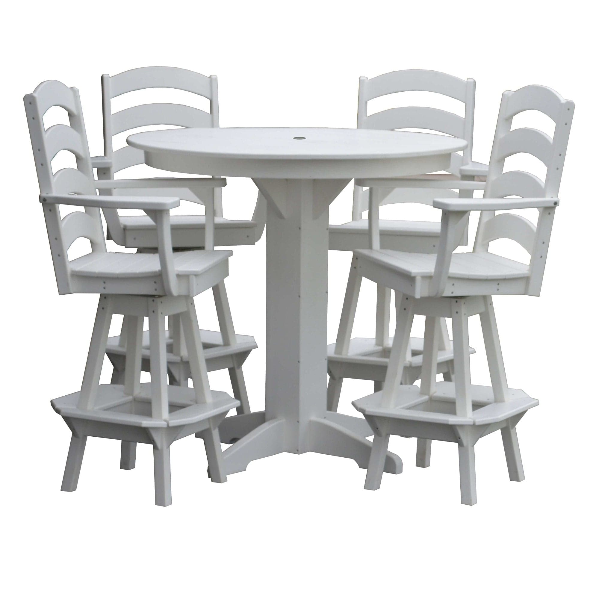 Keystone Amish Co. Poly Composite Josie 5-Piece Bar Dining Set with Round Table