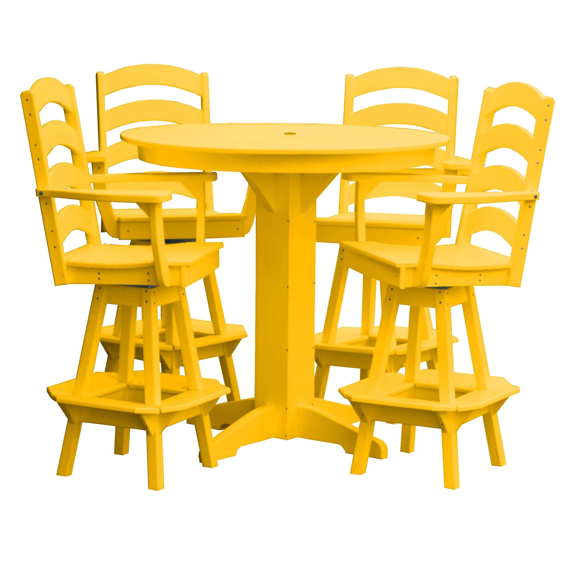 Keystone Amish Co. Poly Composite Josie 5-Piece Bar Dining Set with Round Table