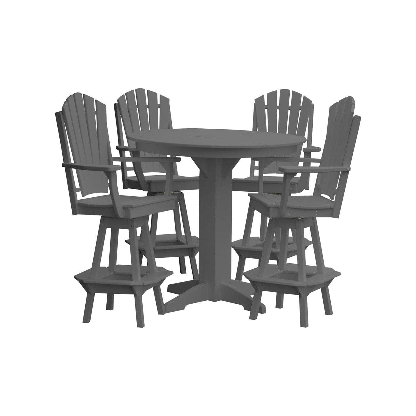 Keystone Amish Co. Sunburst 5-Piece Poly Bar Dining Set with Round Table