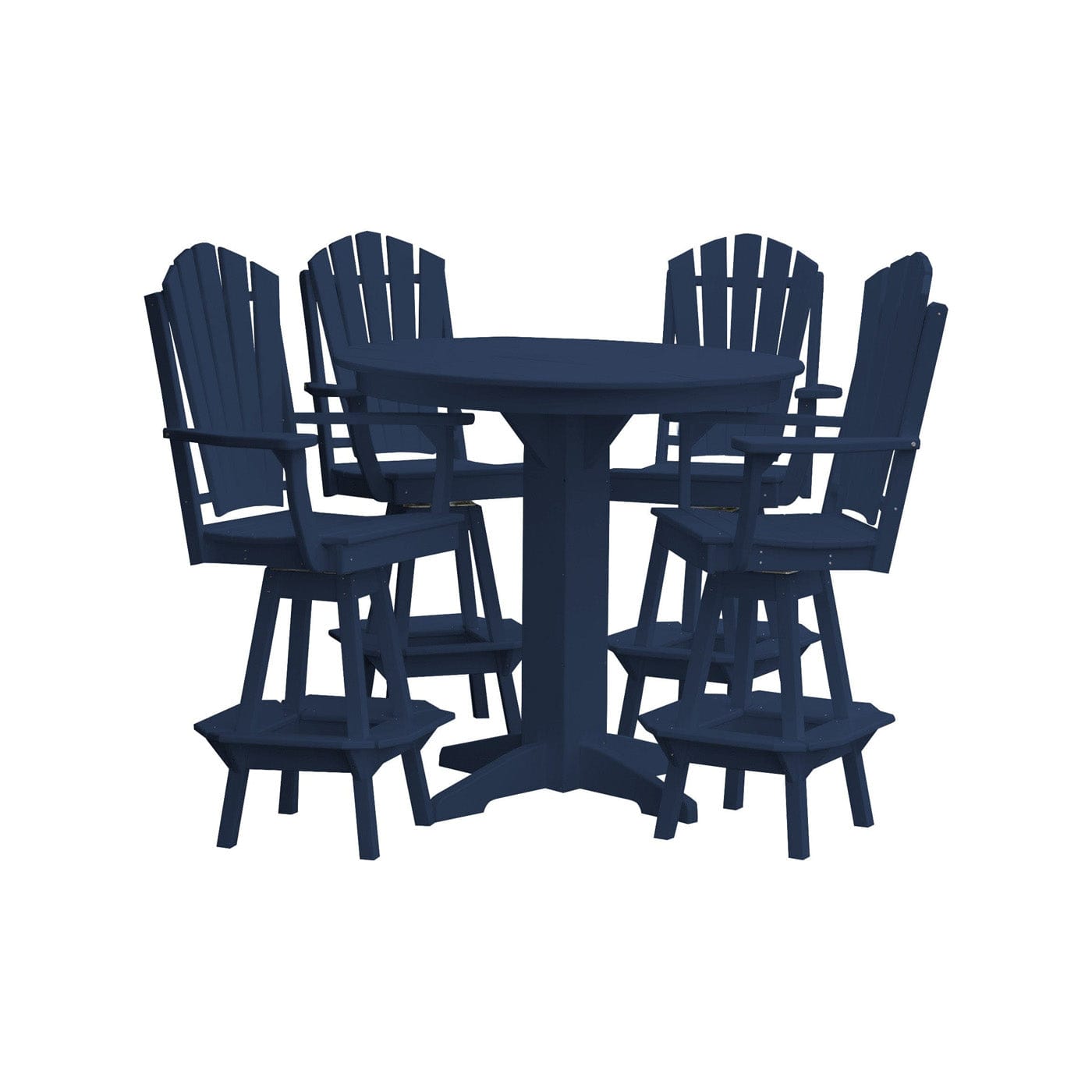 Keystone Amish Co. Sunburst 5-Piece Poly Bar Dining Set with Round Table