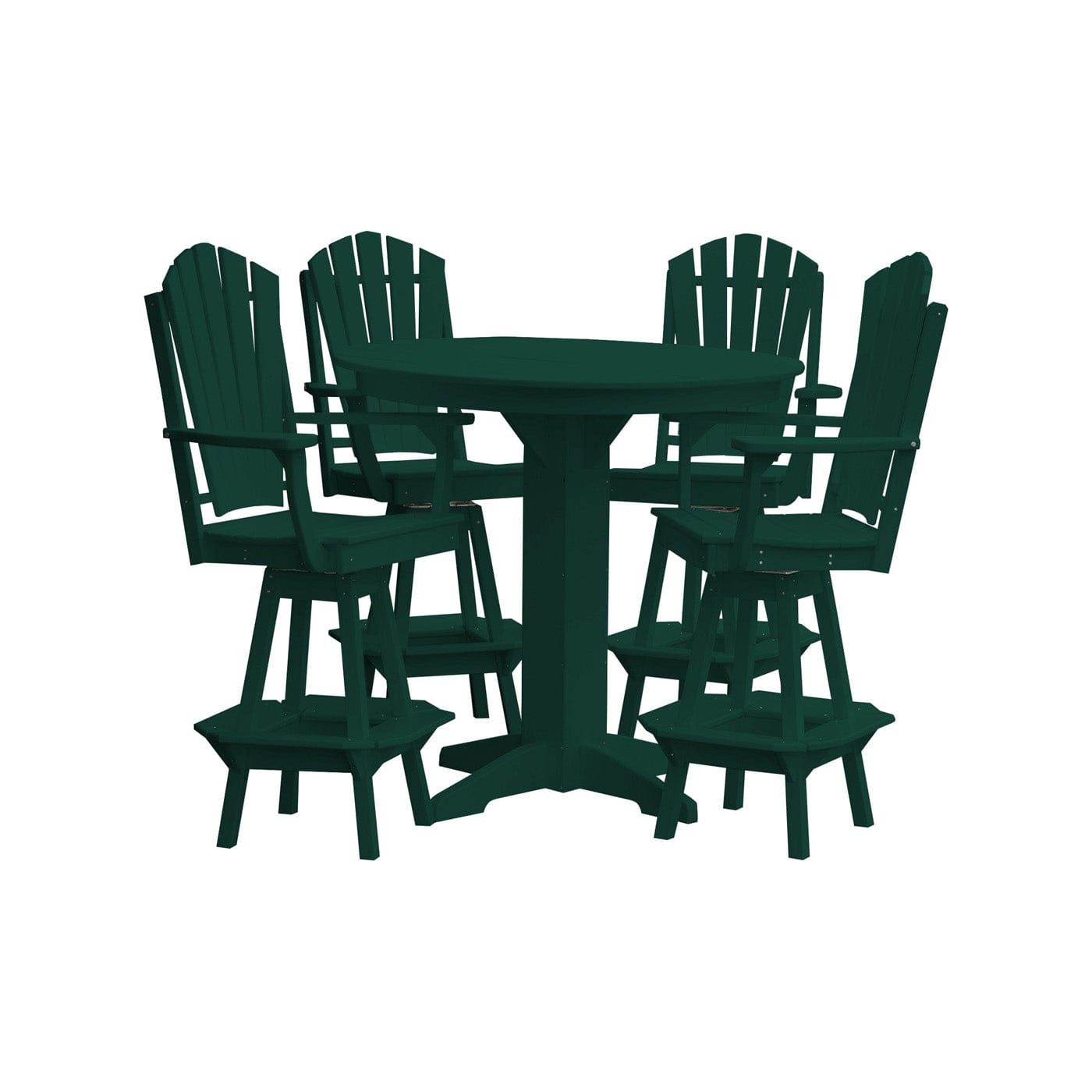 Keystone Amish Co. Sunburst 5-Piece Poly Bar Dining Set with Round Table