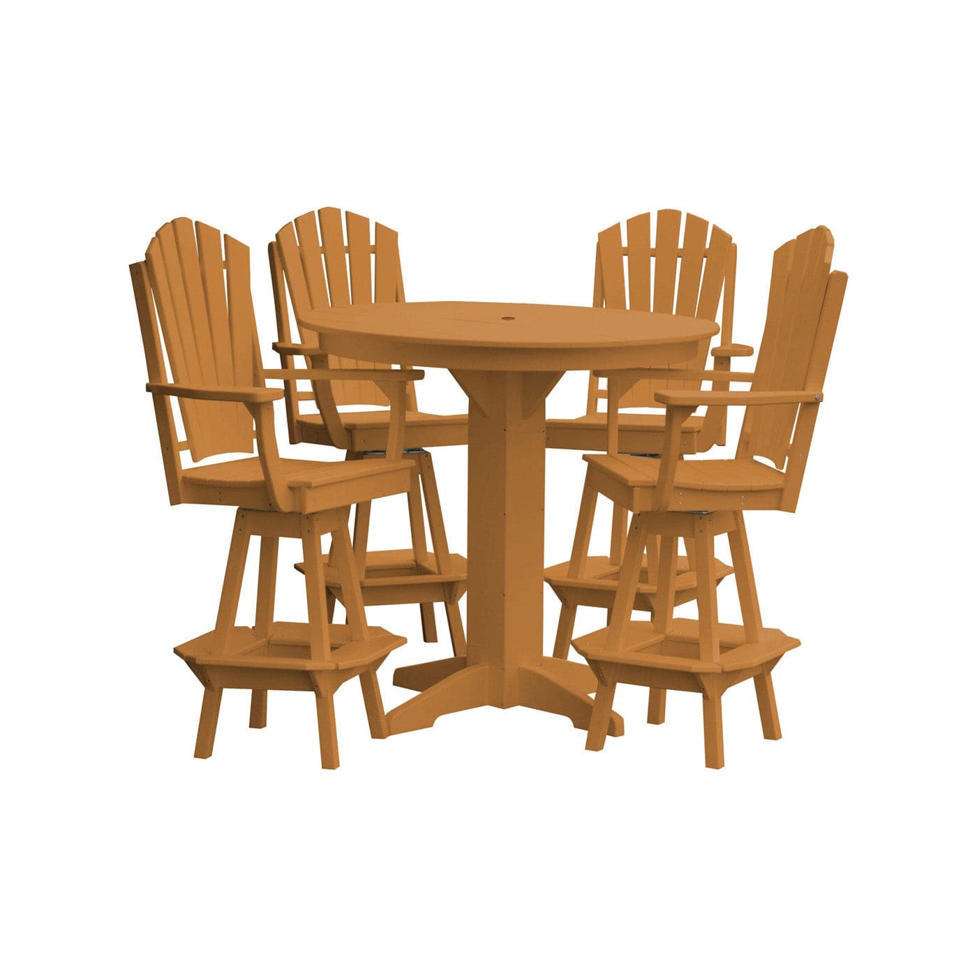 Keystone Amish Co. Sunburst 5-Piece Poly Bar Dining Set with Round Table