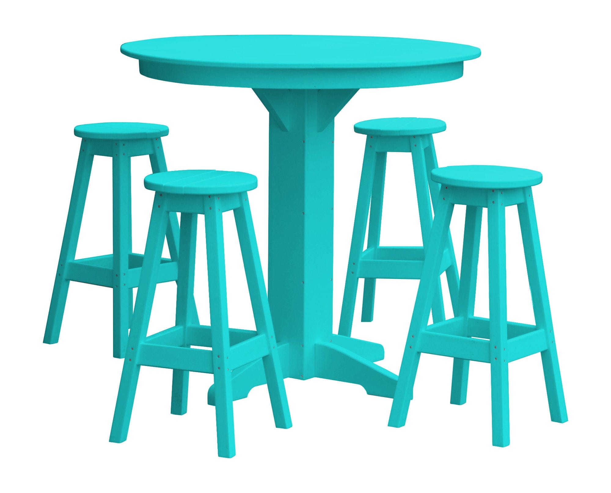 Keystone Amish Co. Poly Composite Sierra 5-Piece Bar Set with Round Table