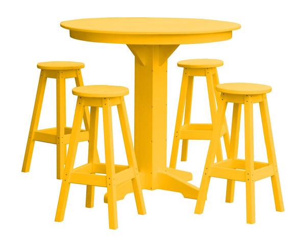 Keystone Amish Co. Poly Composite Sierra 5-Piece Bar Set with Round Table