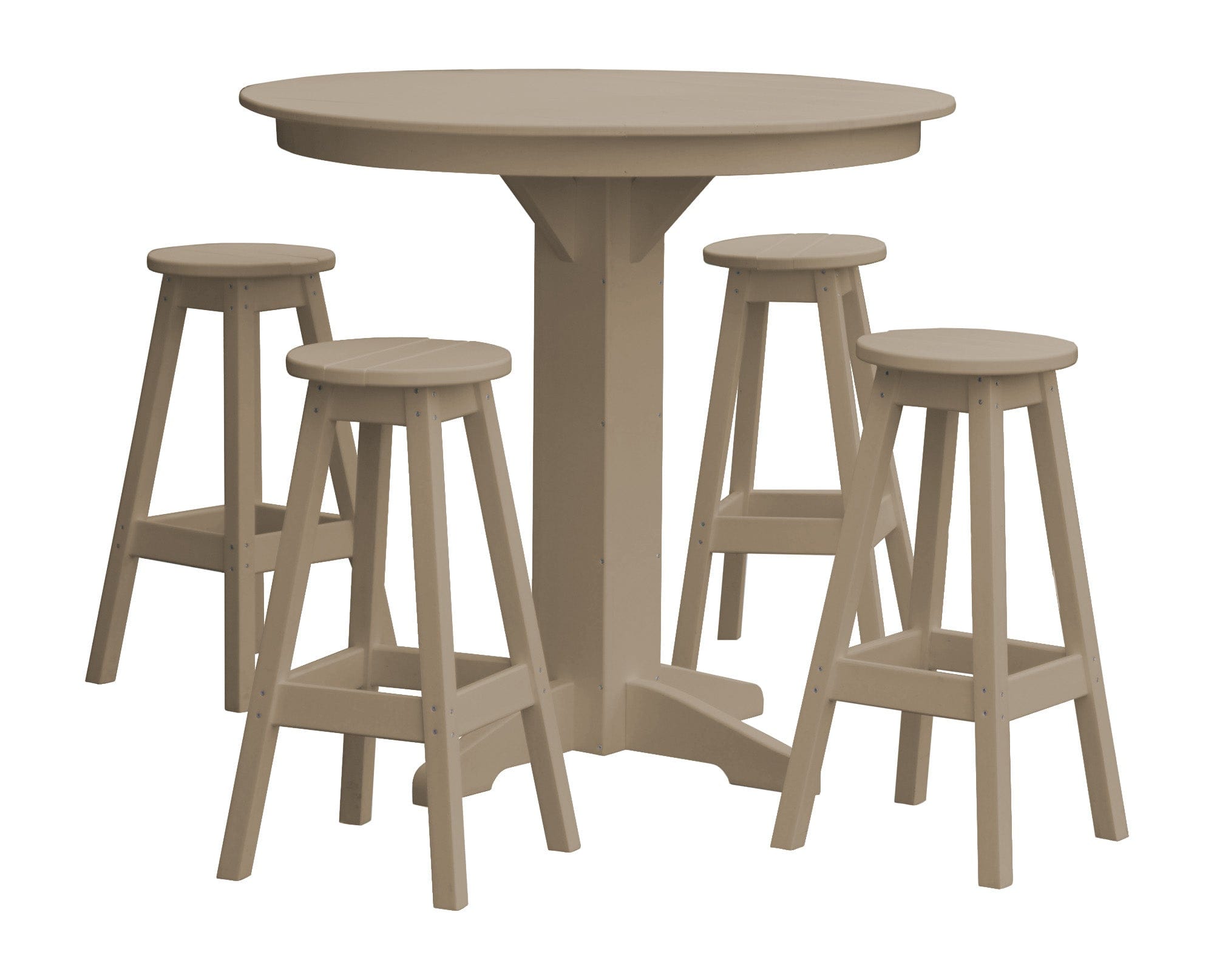 Keystone Amish Co. Poly Composite Sierra 5-Piece Bar Set with Round Table