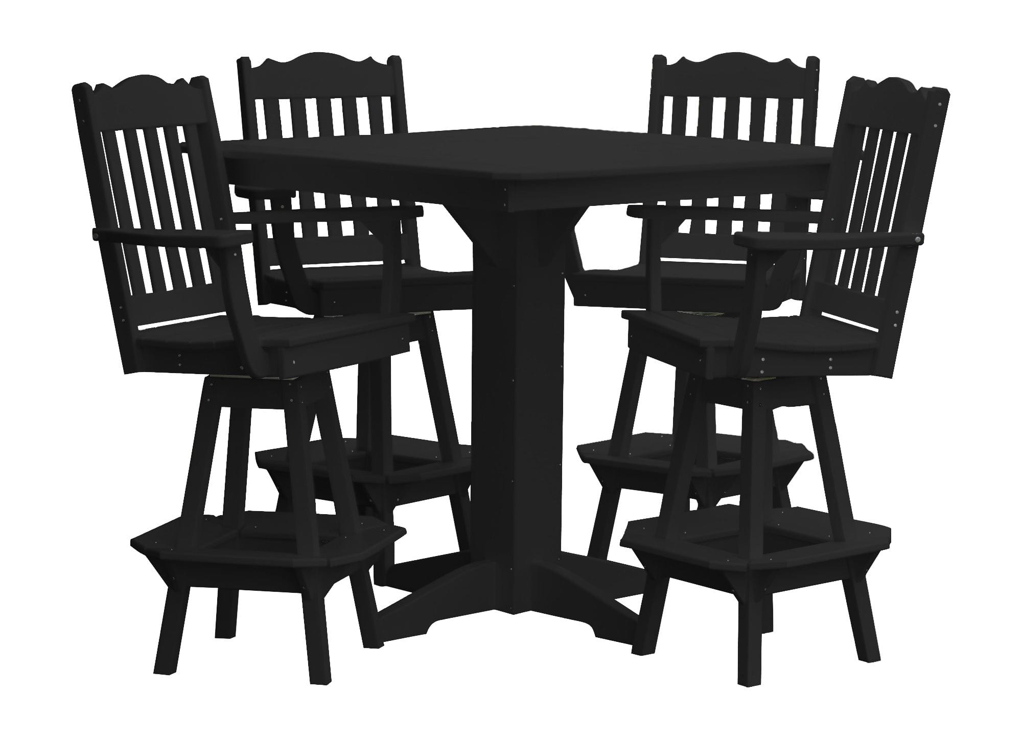 Keystone Amish Co. York 5-Piece Poly Bar Dining Set with Square Table