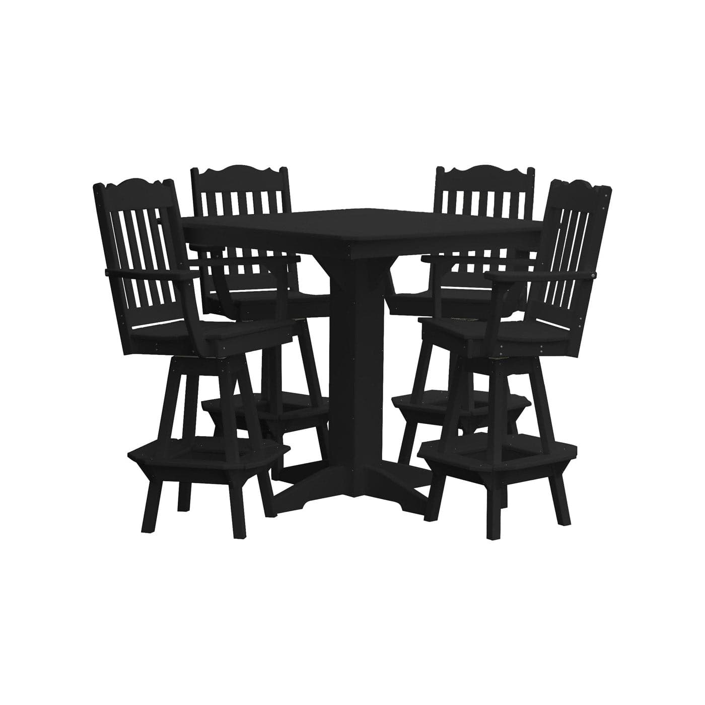 Keystone Amish Co. York 5-Piece Poly Bar Dining Set with Square Table