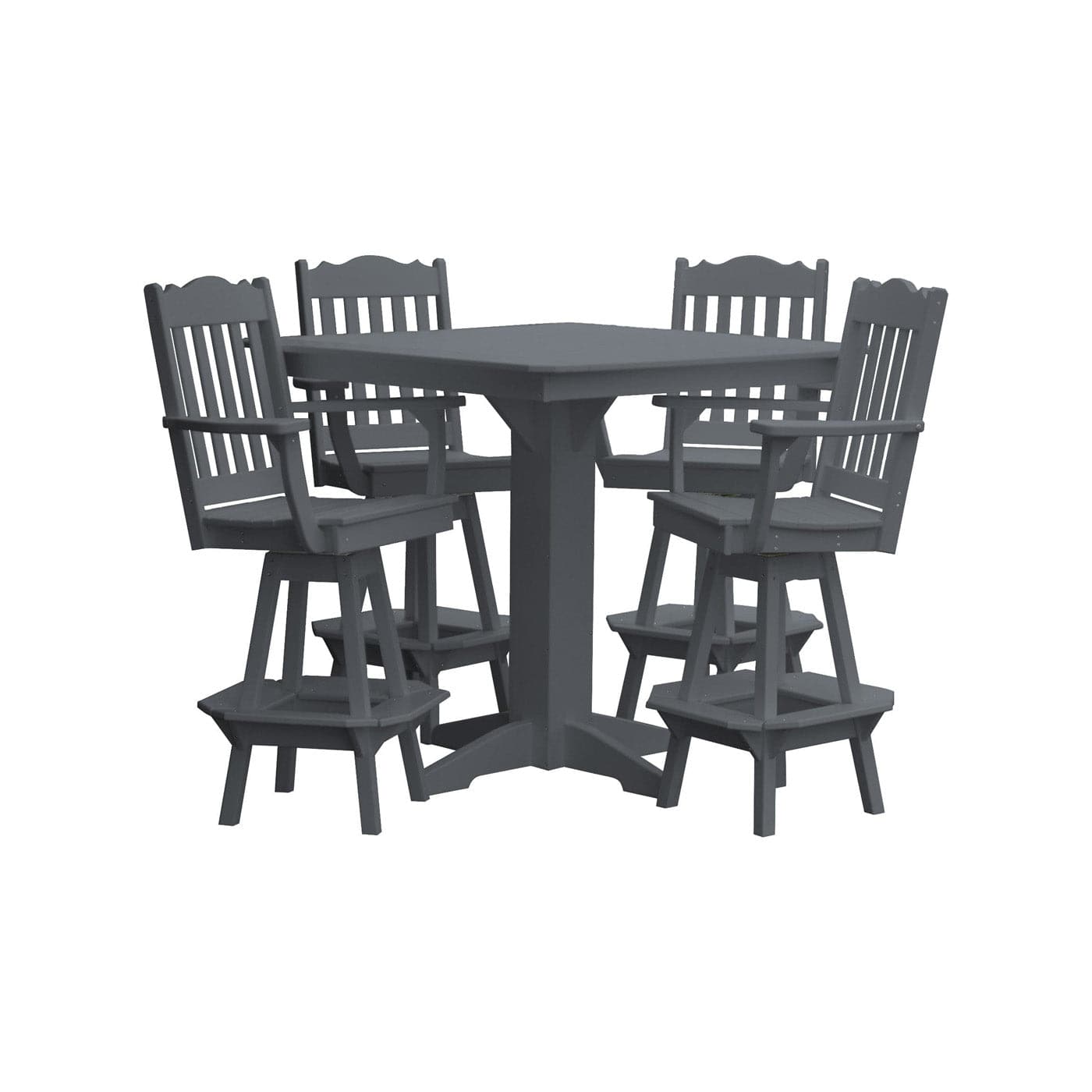 Keystone Amish Co. York 5-Piece Poly Bar Dining Set with Square Table